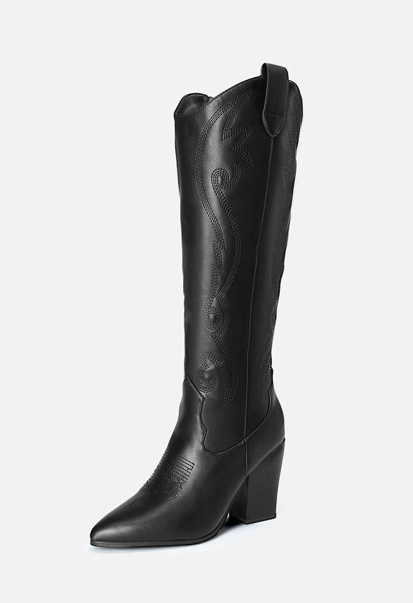 Pointed Toe Embroidered Cowboy Boot - Image 5