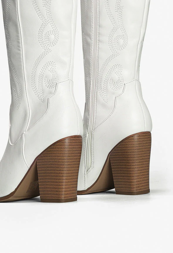 Pointed Toe Embroidered Cowboy Boot - Image 4