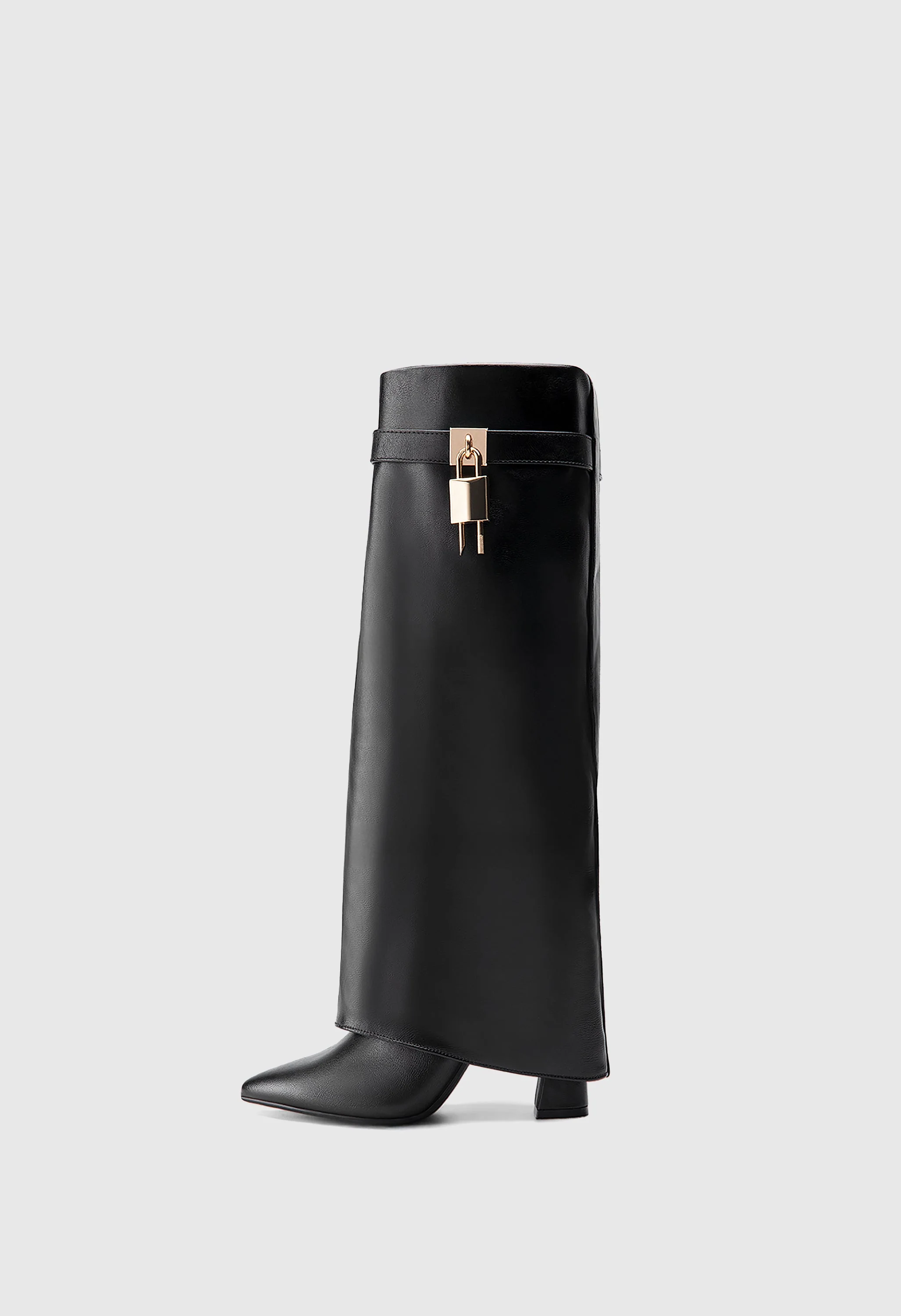 Pointed Toe Padlock Knee Boots - Image 2