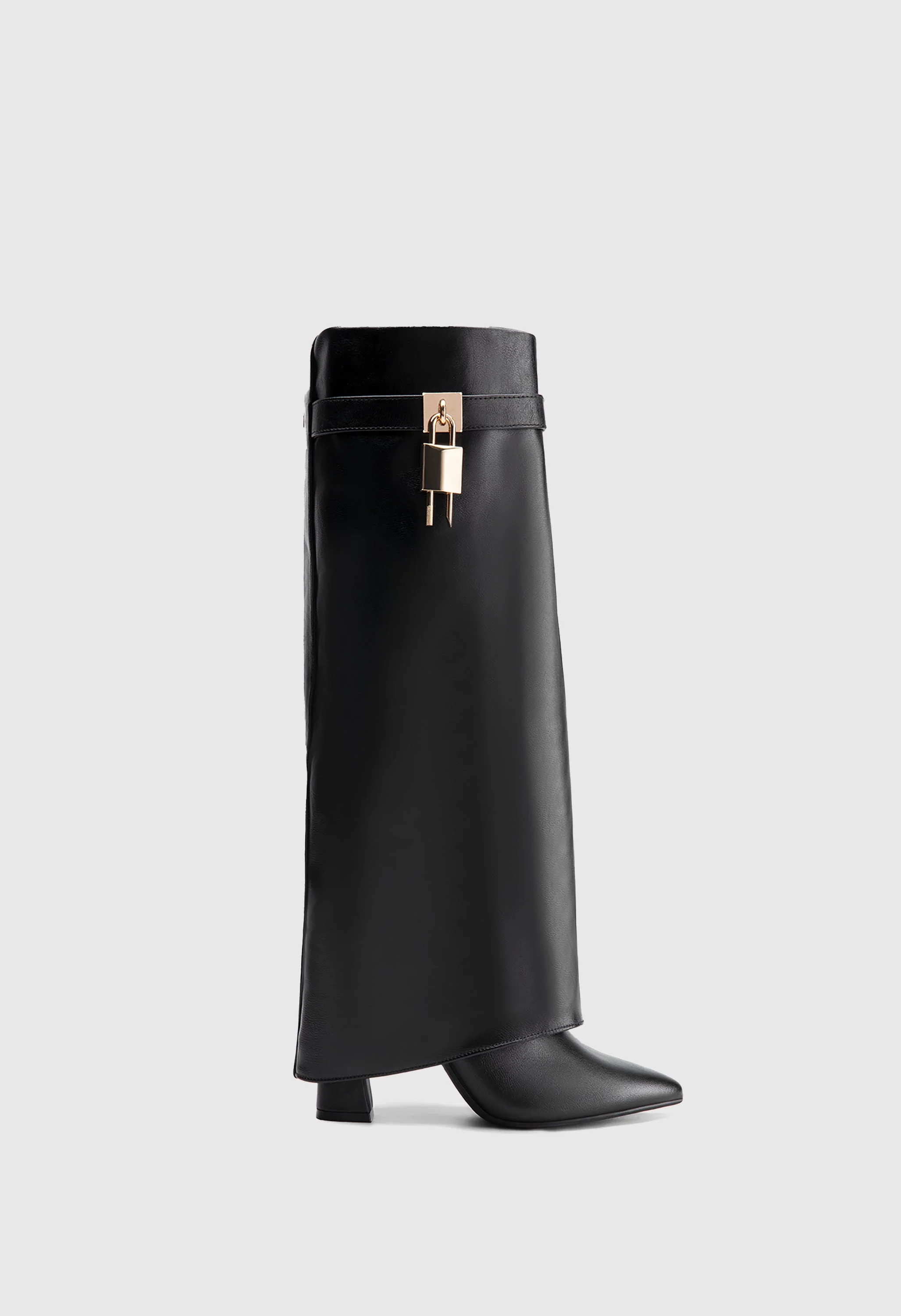 Pointed Toe Padlock Knee Boots - Image 4