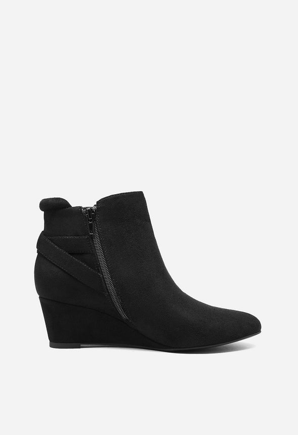 Pointed Toe Wedge Heel Ankle Boot - Image 2