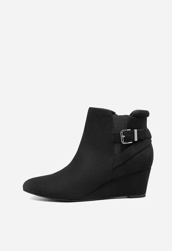 Pointed Toe Wedge Heel Ankle Boot - Image 3