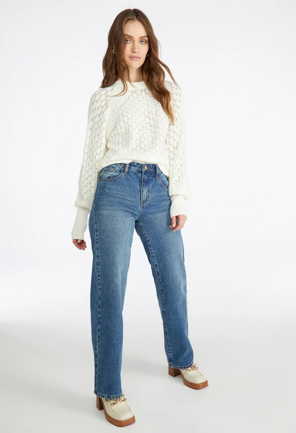 Pointelle Stitch Sweater - Image 5