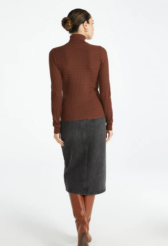 Pointelle Turtleneck Sweater - Image 2