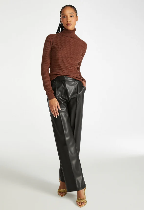 Pointelle Turtleneck Sweater - Image 4