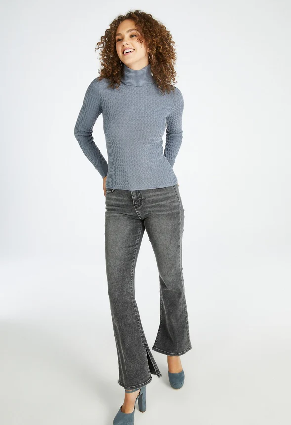 Pointelle Turtleneck Sweater - Image 4