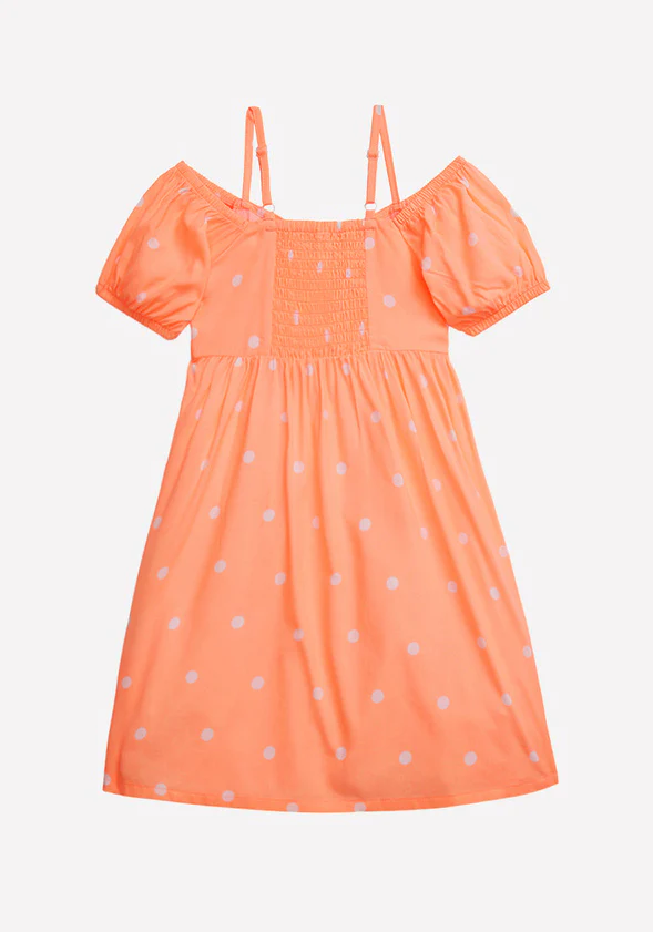 Polka Dot Cold Shoulder Dress - Image 3