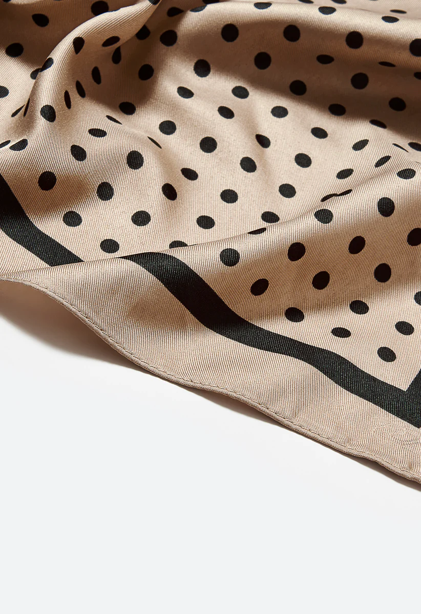 Polka Dot Print Square Scarf - Image 3