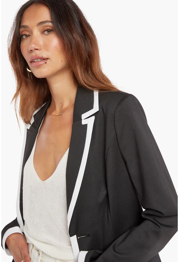 Ponte Contrast Piping Blazer - Image 2