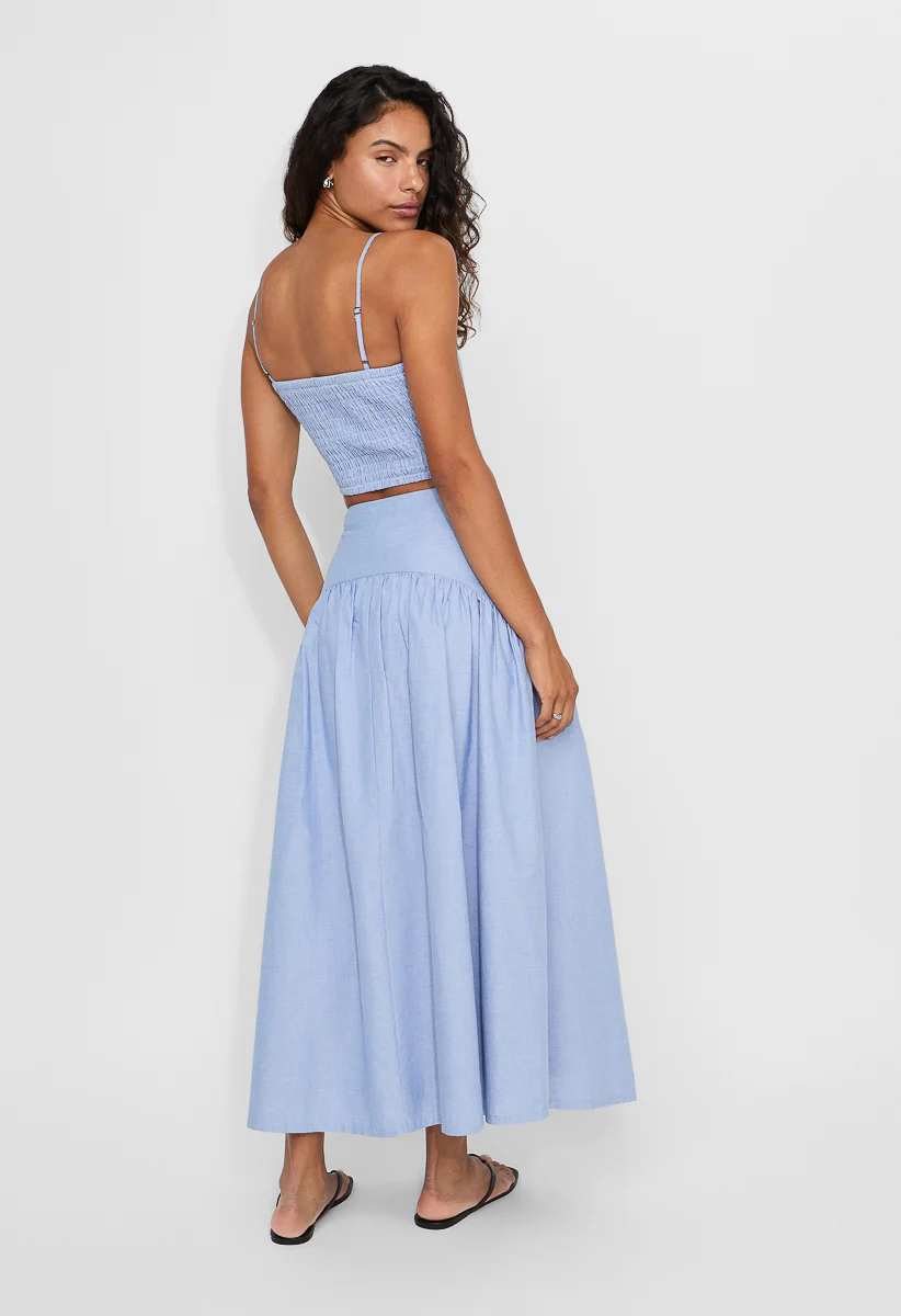 Poplin Cropped Square Neck Top - Image 2