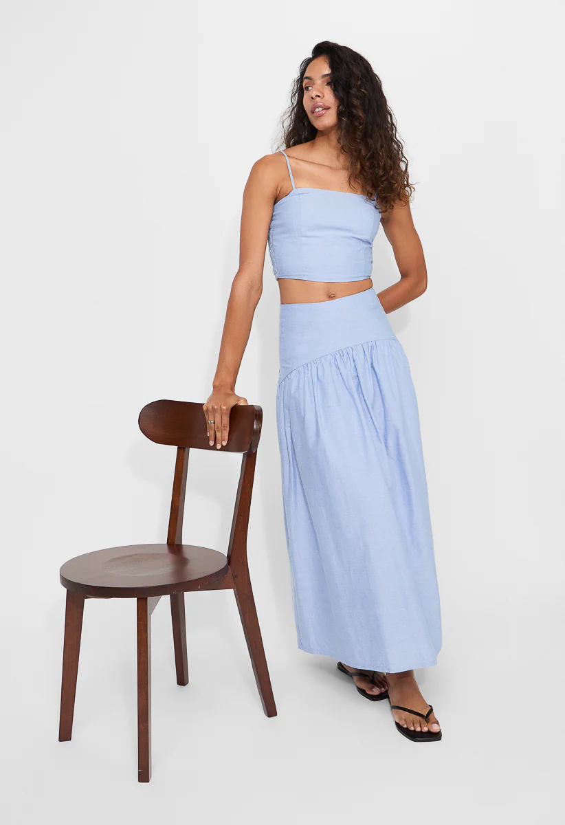 Poplin Cropped Square Neck Top - Image 4