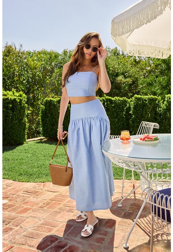 Poplin Cropped Square Neck Top - Image 7