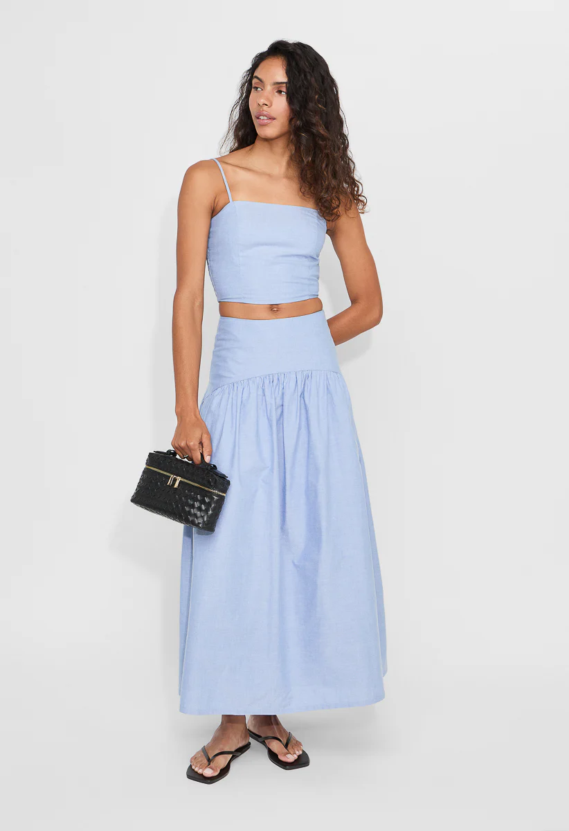 Poplin Full A-Line Midi Skirt - Image 2