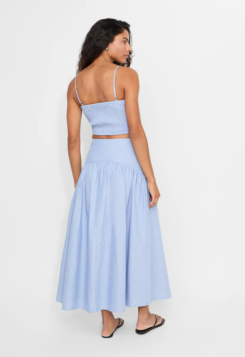 Poplin Full A-Line Midi Skirt - Image 3