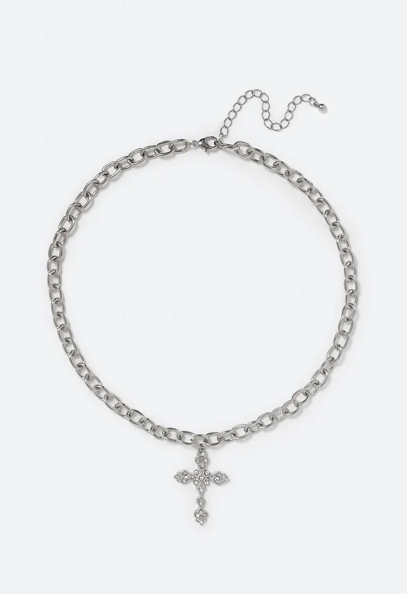 Poppy Filigree Cross Chain Necklace - Image 2