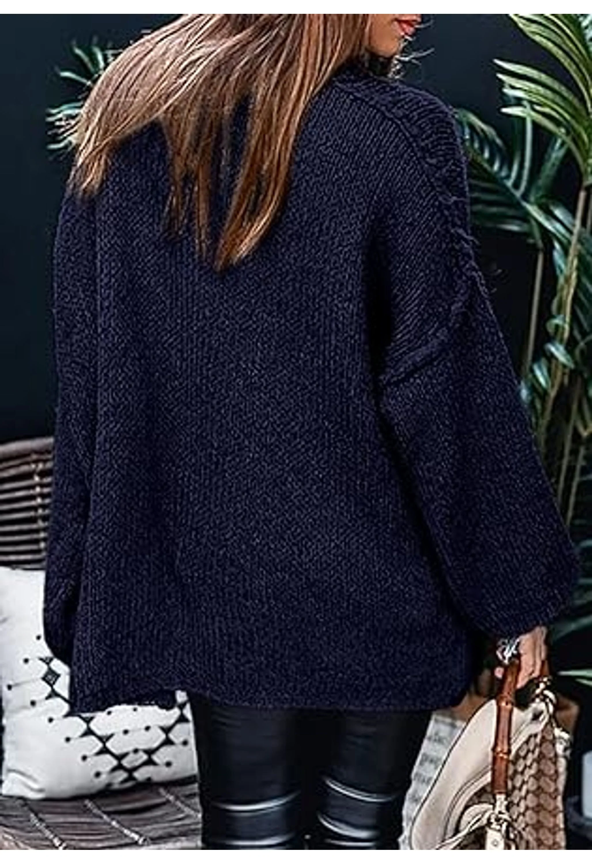 Women'sTurtleneck Oversized Sweaters - Image 2