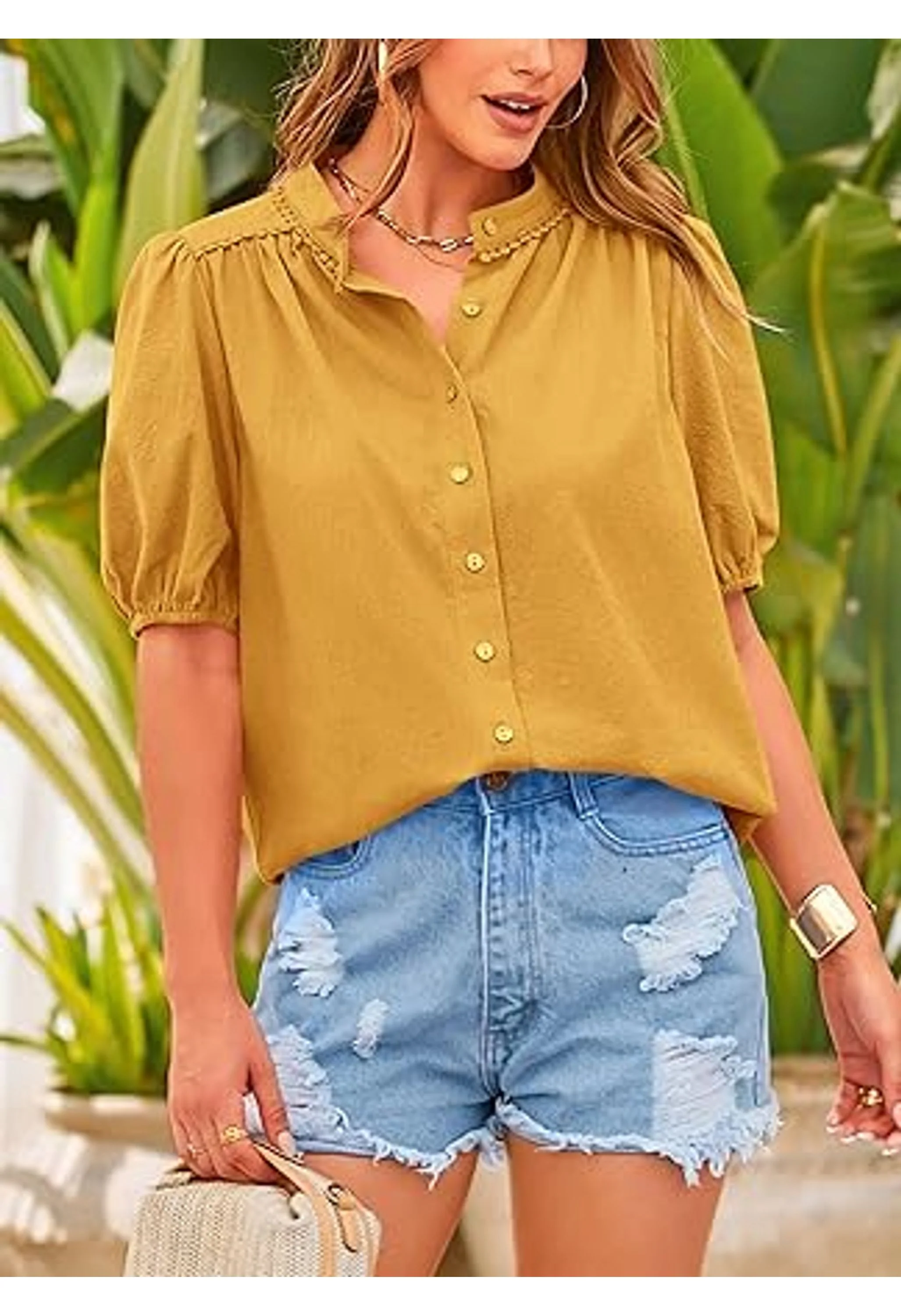 Women's Casual Summer V-Neck Tops - Image 2