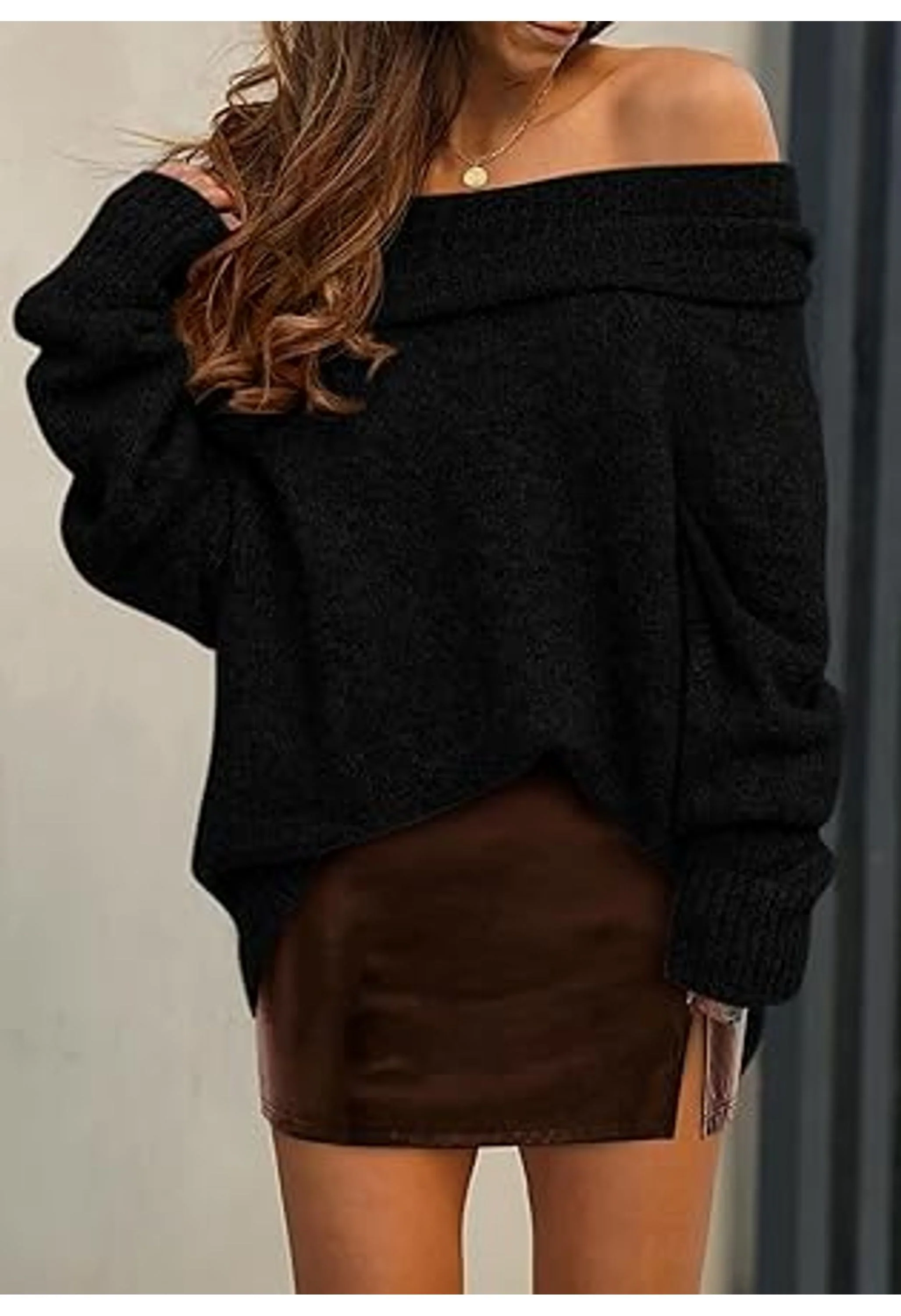 Women's Off The Shoulder Sweater - Image 2