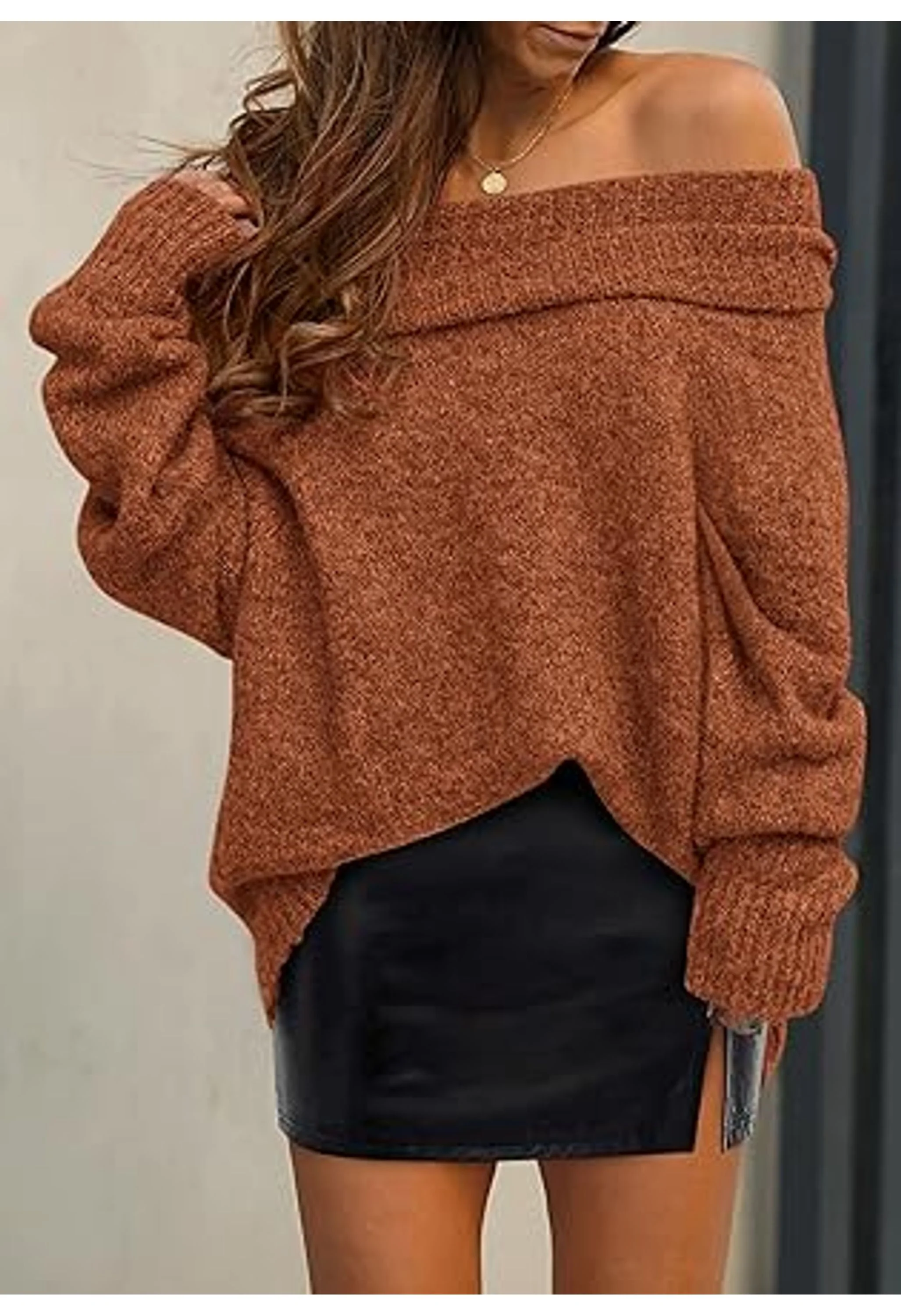 Women's Off The Shoulder Sweater - Image 2
