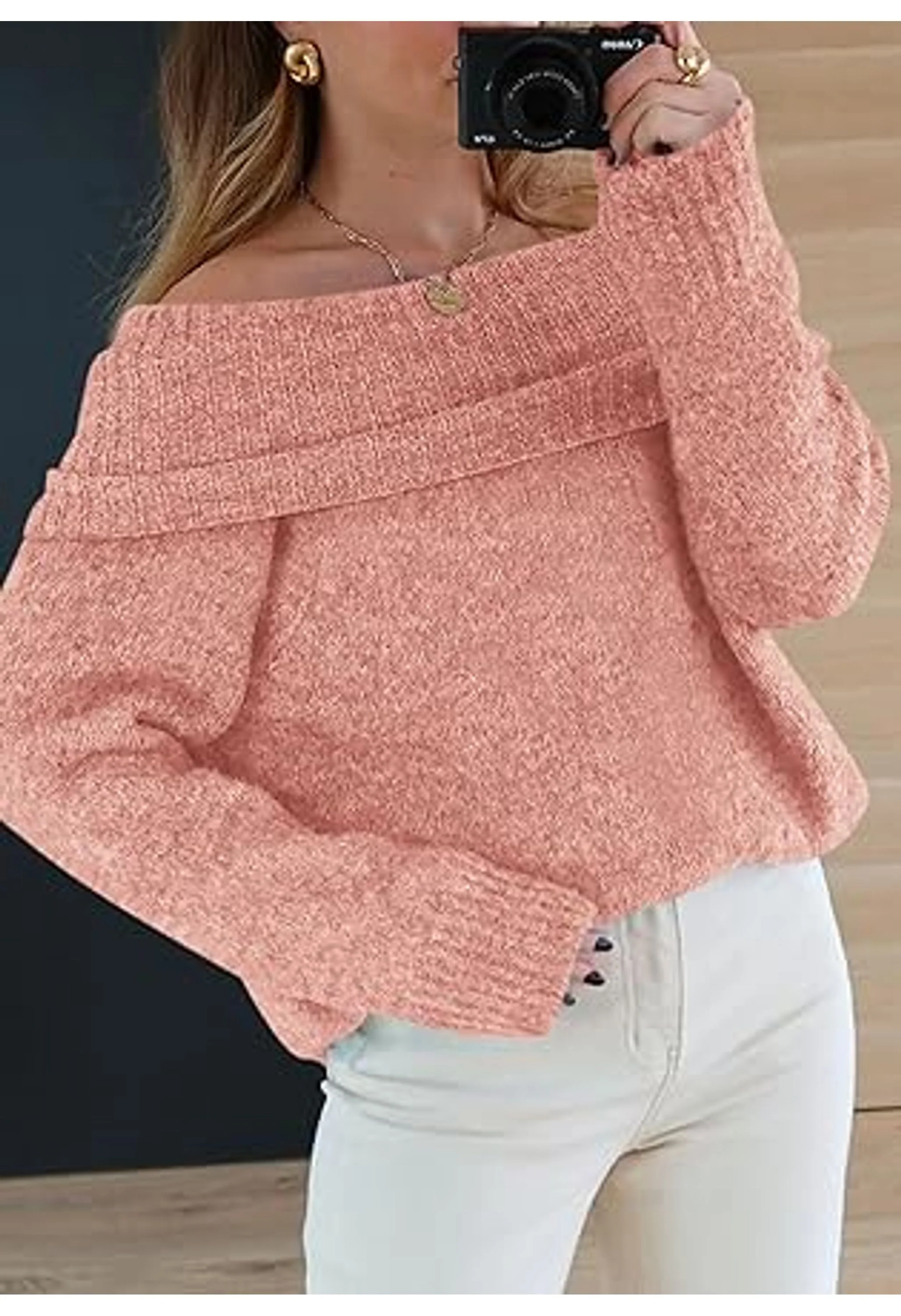 Women's Off The Shoulder Sweater - Image 2