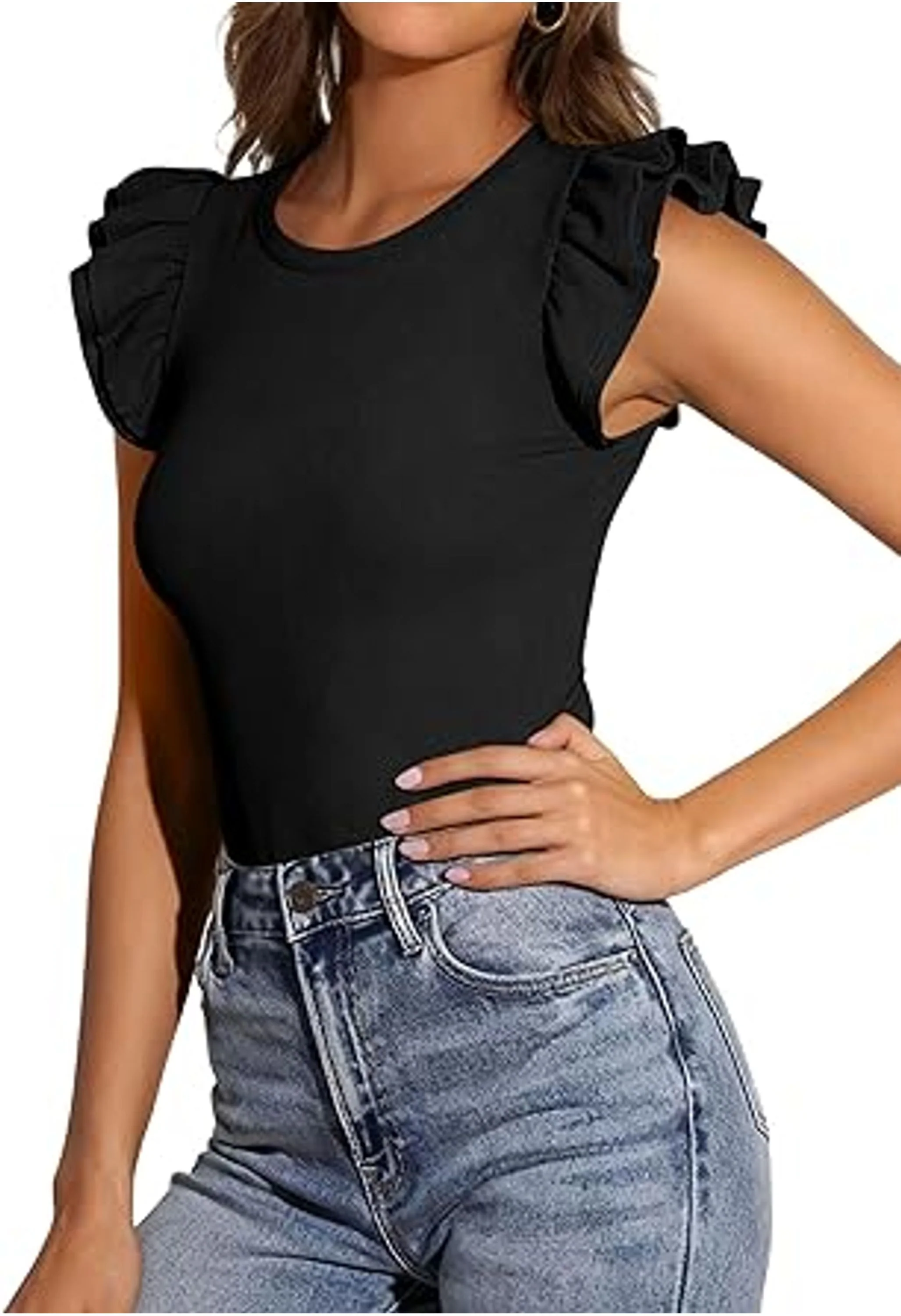 Women's Summer Ruffle Sleeve Tops - Image 2