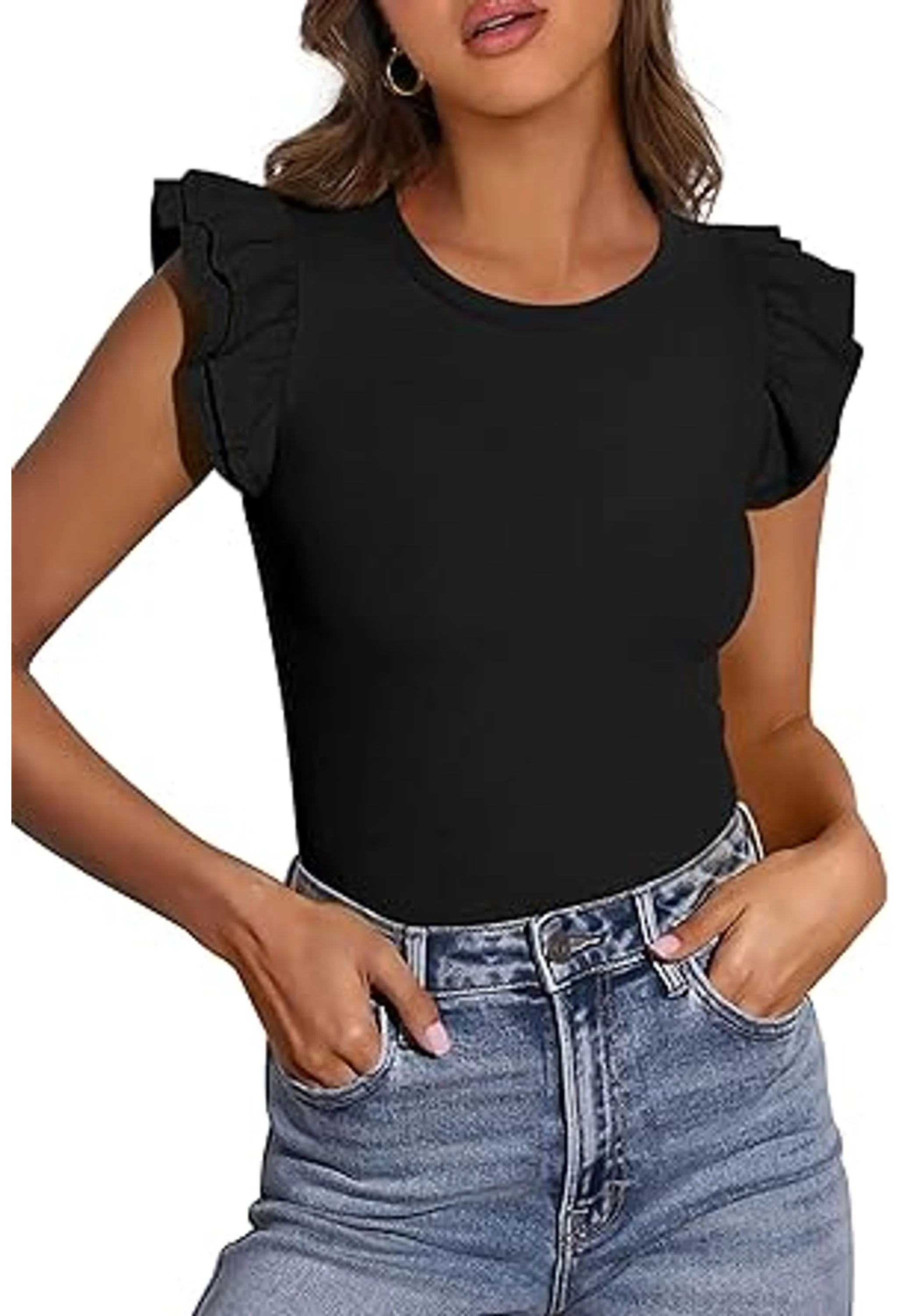 Women's Summer Ruffle Sleeve Tops - Image 3