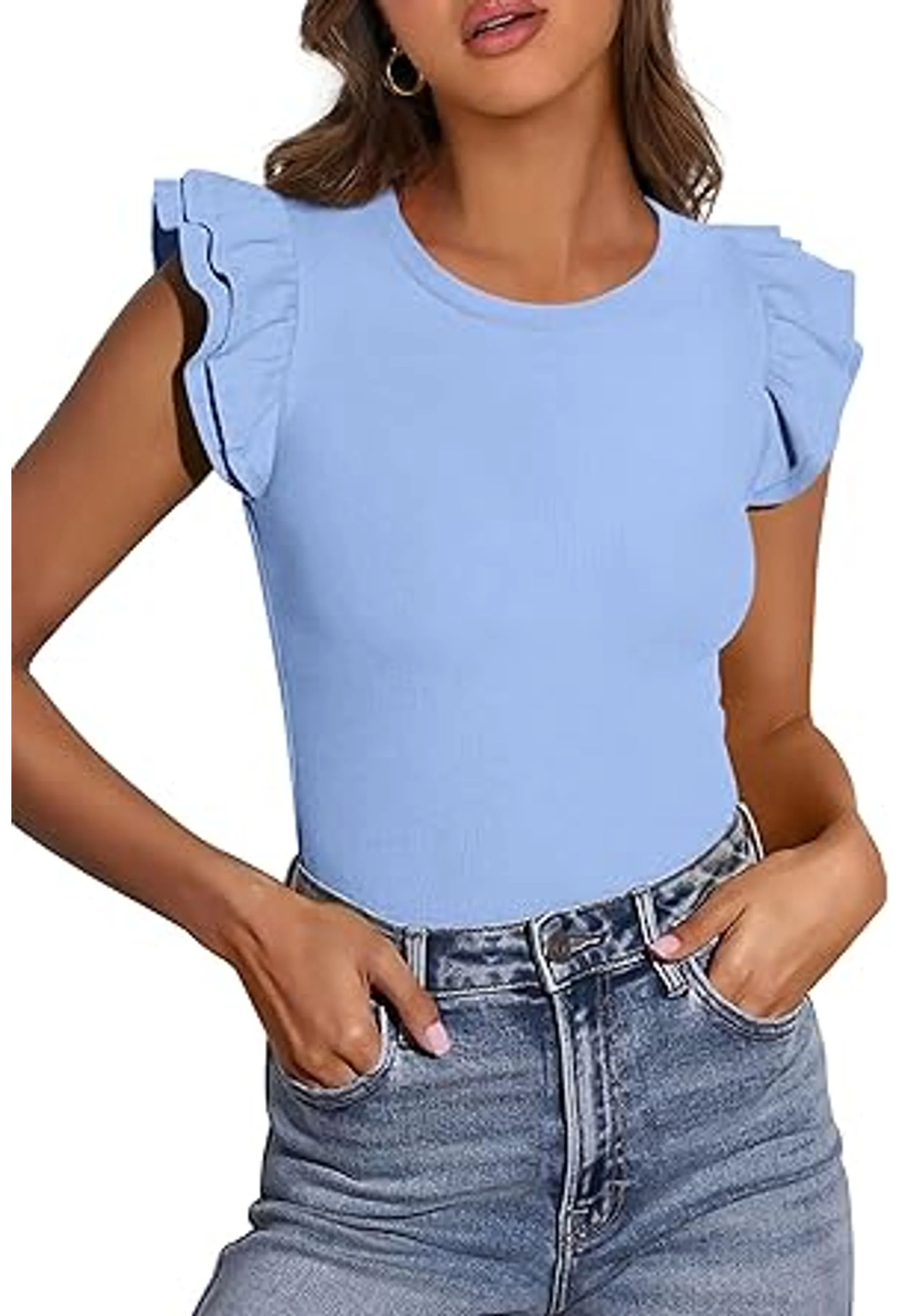 Women's Summer Ruffle Sleeve Tops - Image 3