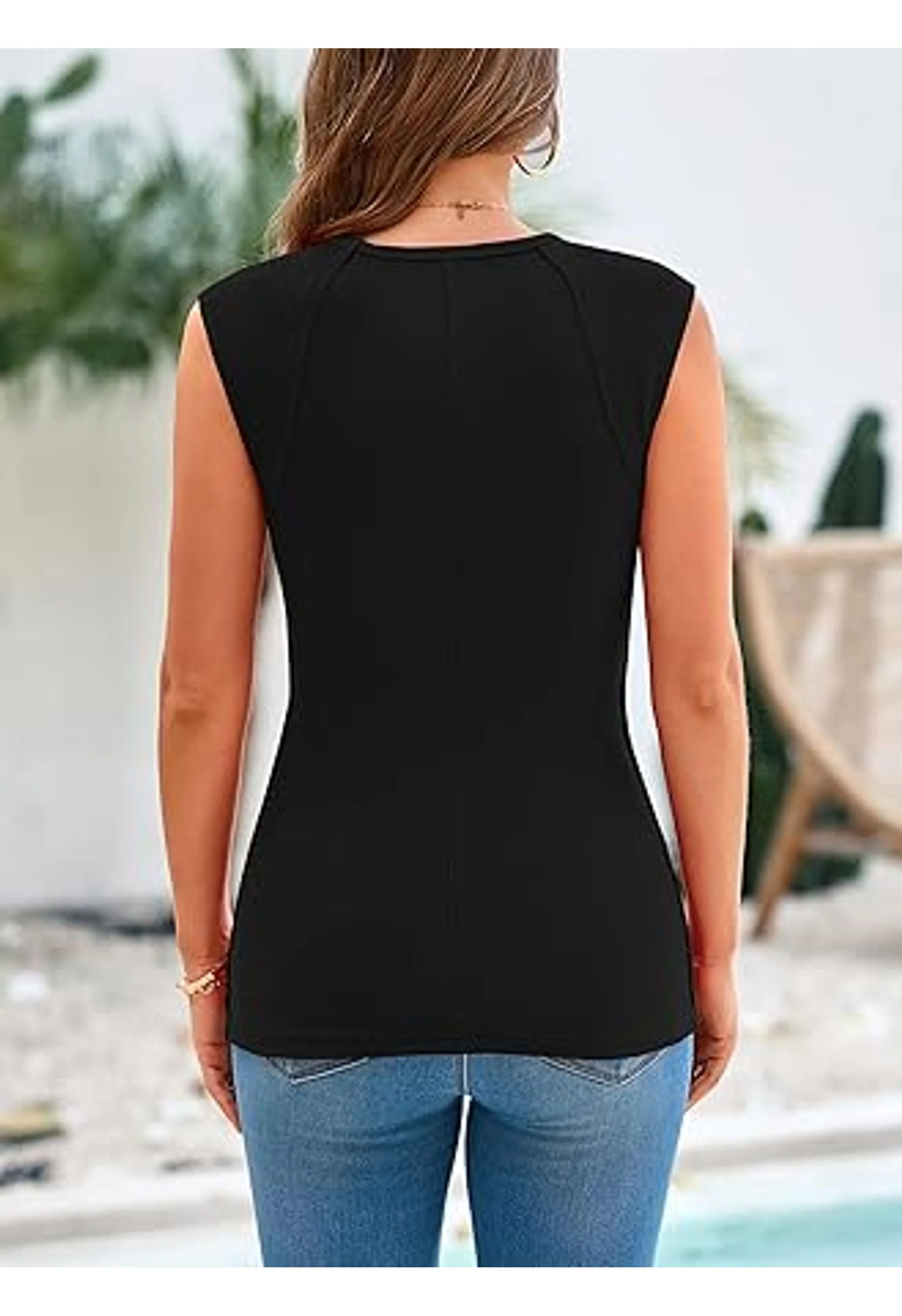 Women's Slim Fit Ribbed Summer Tee Shirts - Image 3