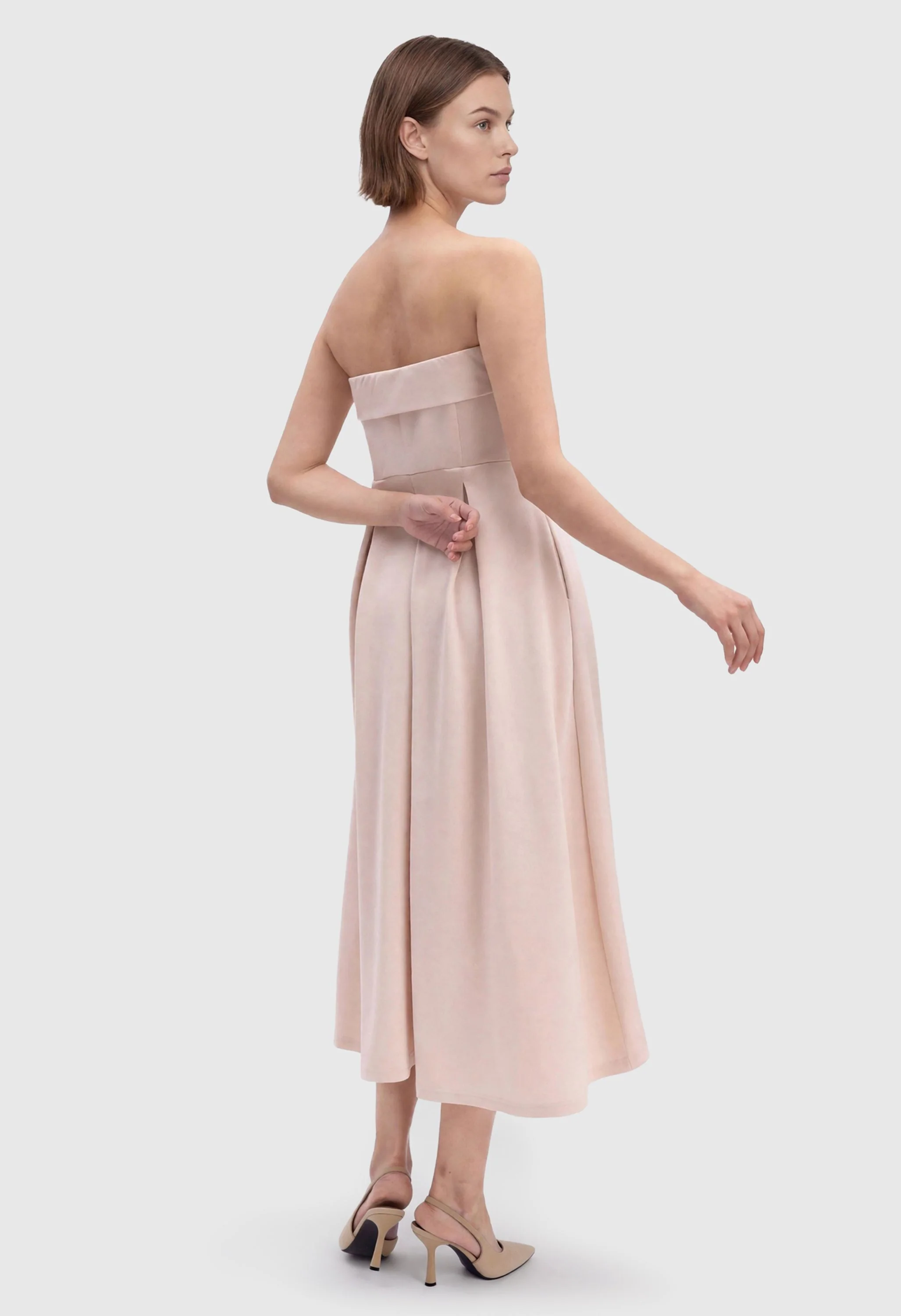 Women Summer Formal Elegant Strapless Midi Dress - Image 2