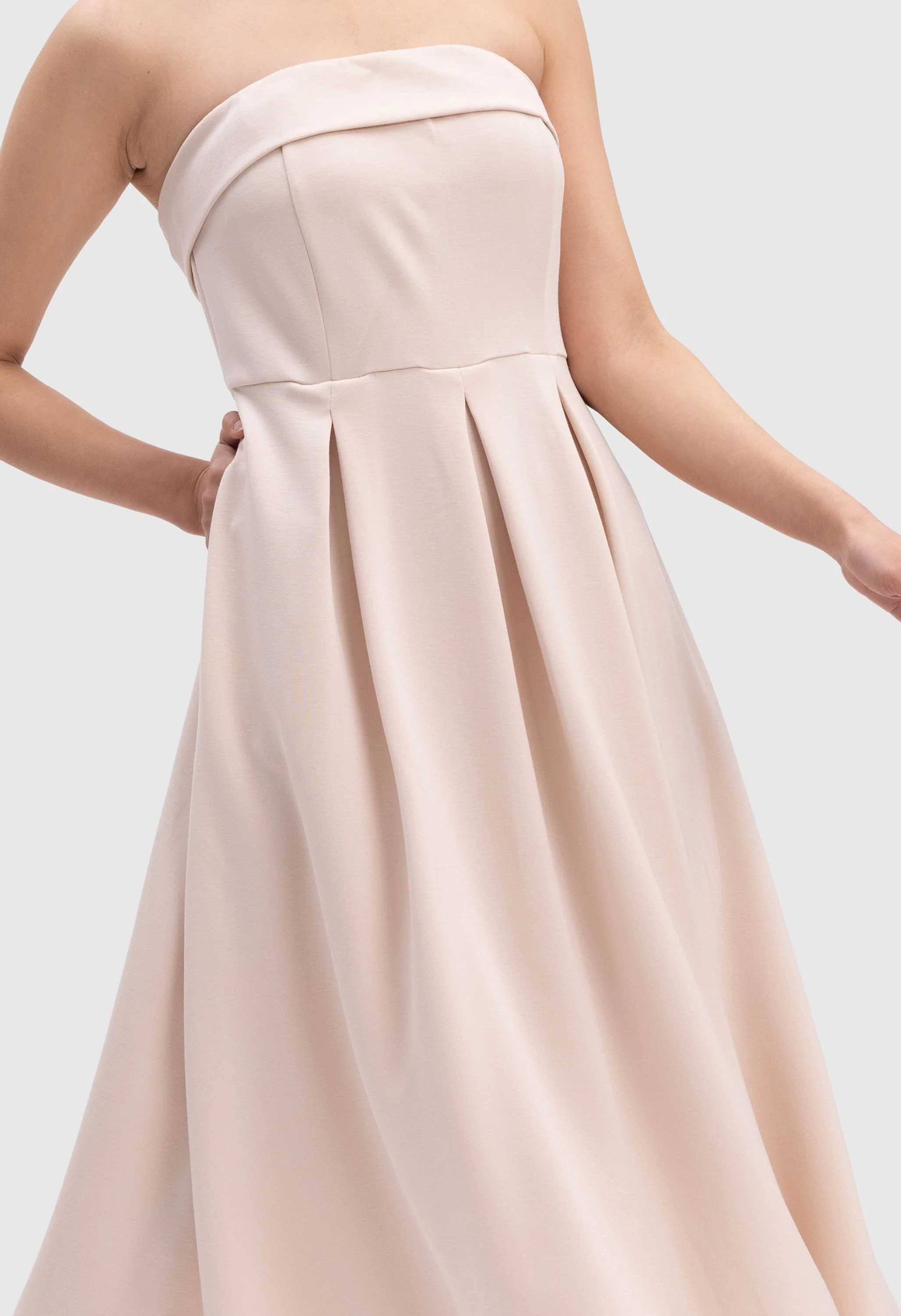 Women Summer Formal Elegant Strapless Midi Dress - Image 7