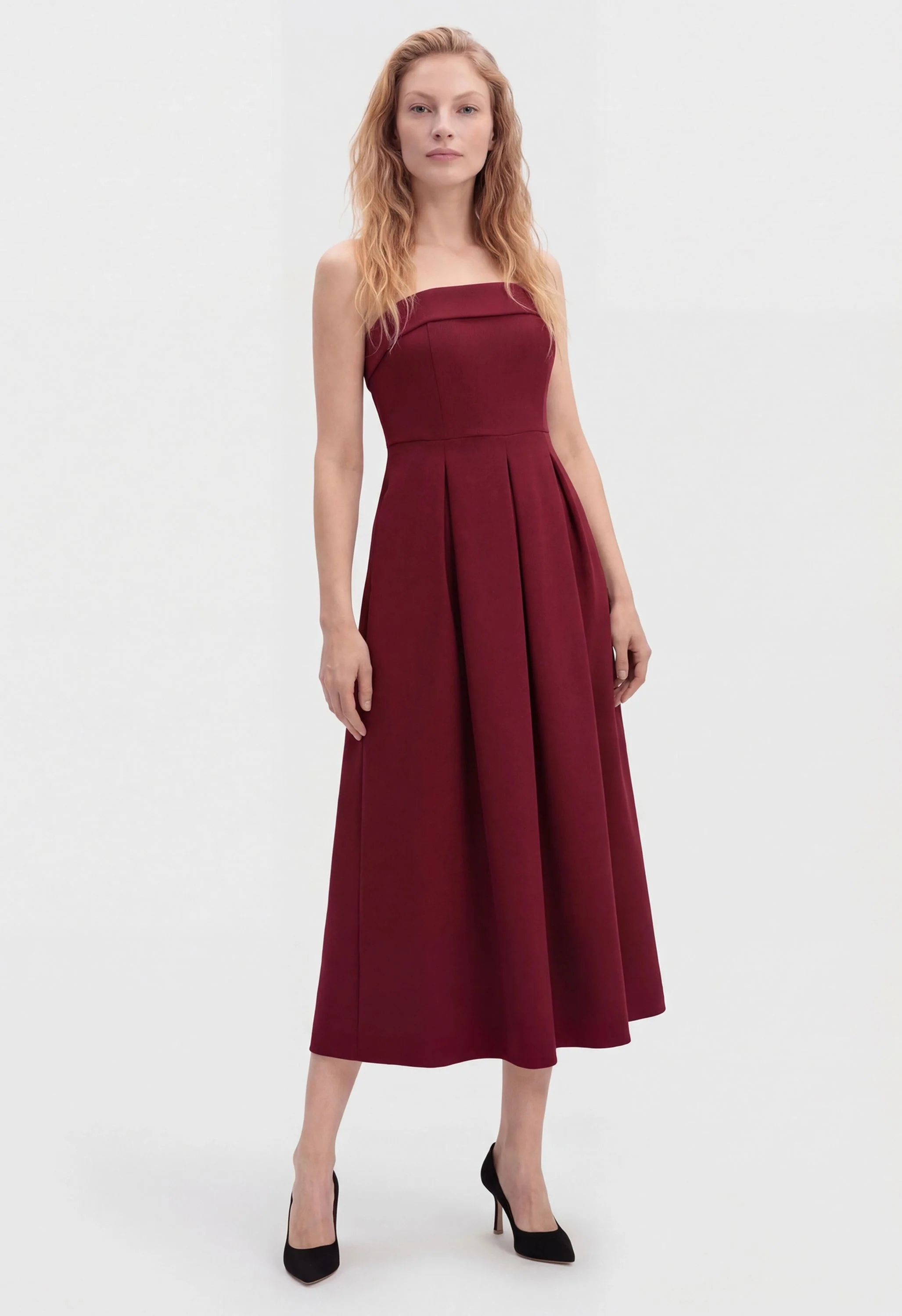 Women Summer Formal Elegant Strapless Midi Dress - Image 4