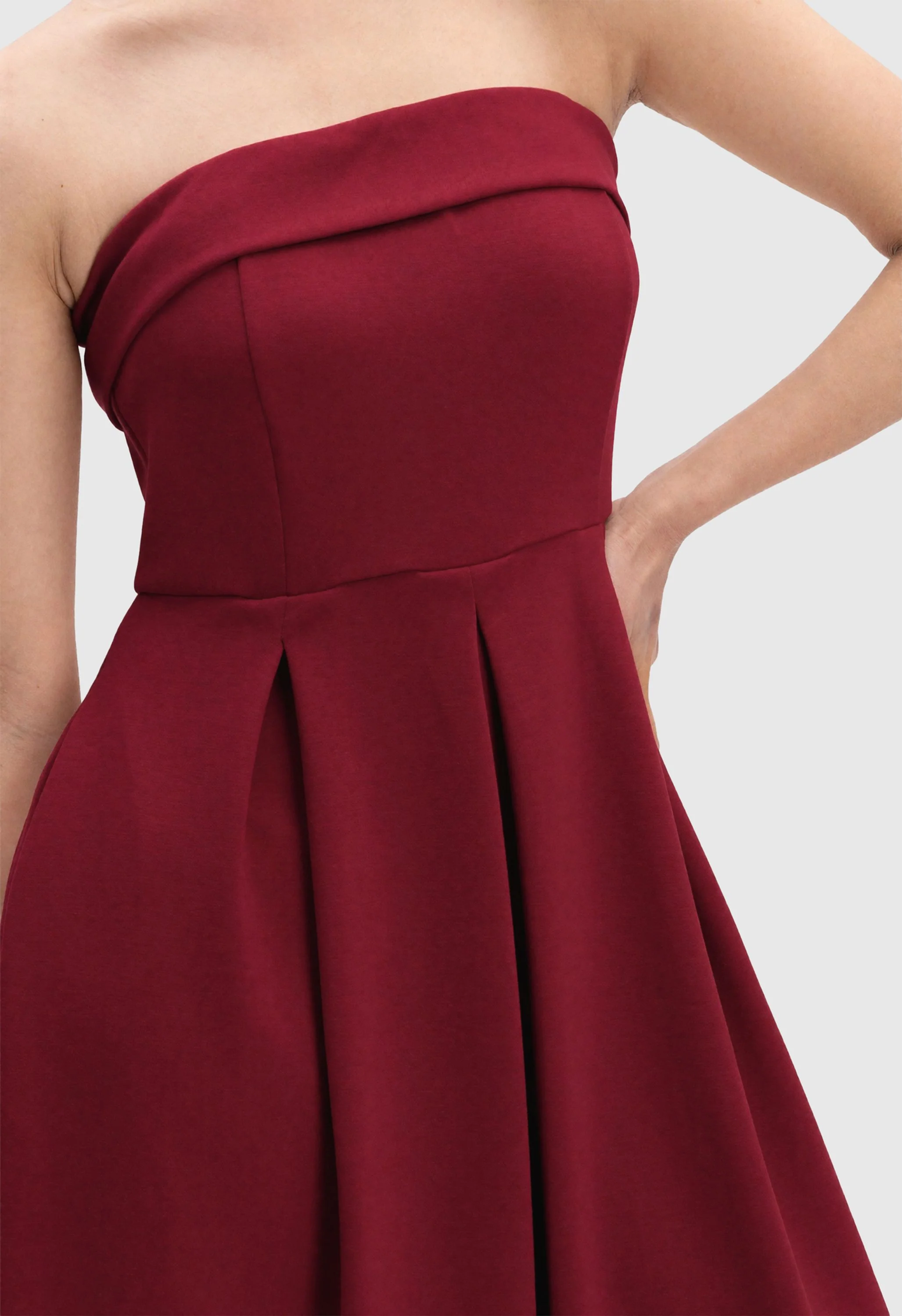 Women Summer Formal Elegant Strapless Midi Dress - Image 7