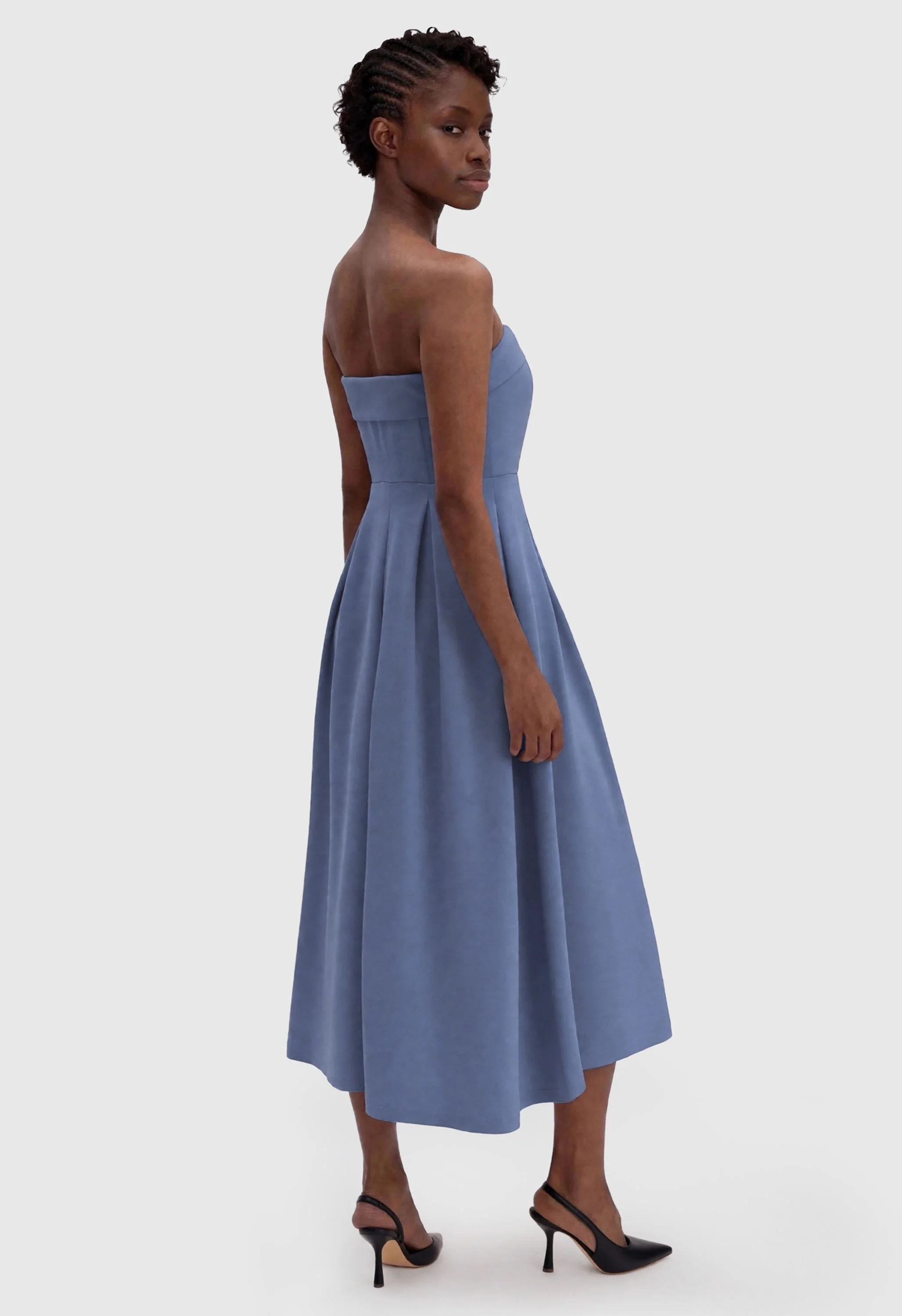 Women Summer Formal Elegant Strapless Midi Dress - Image 2