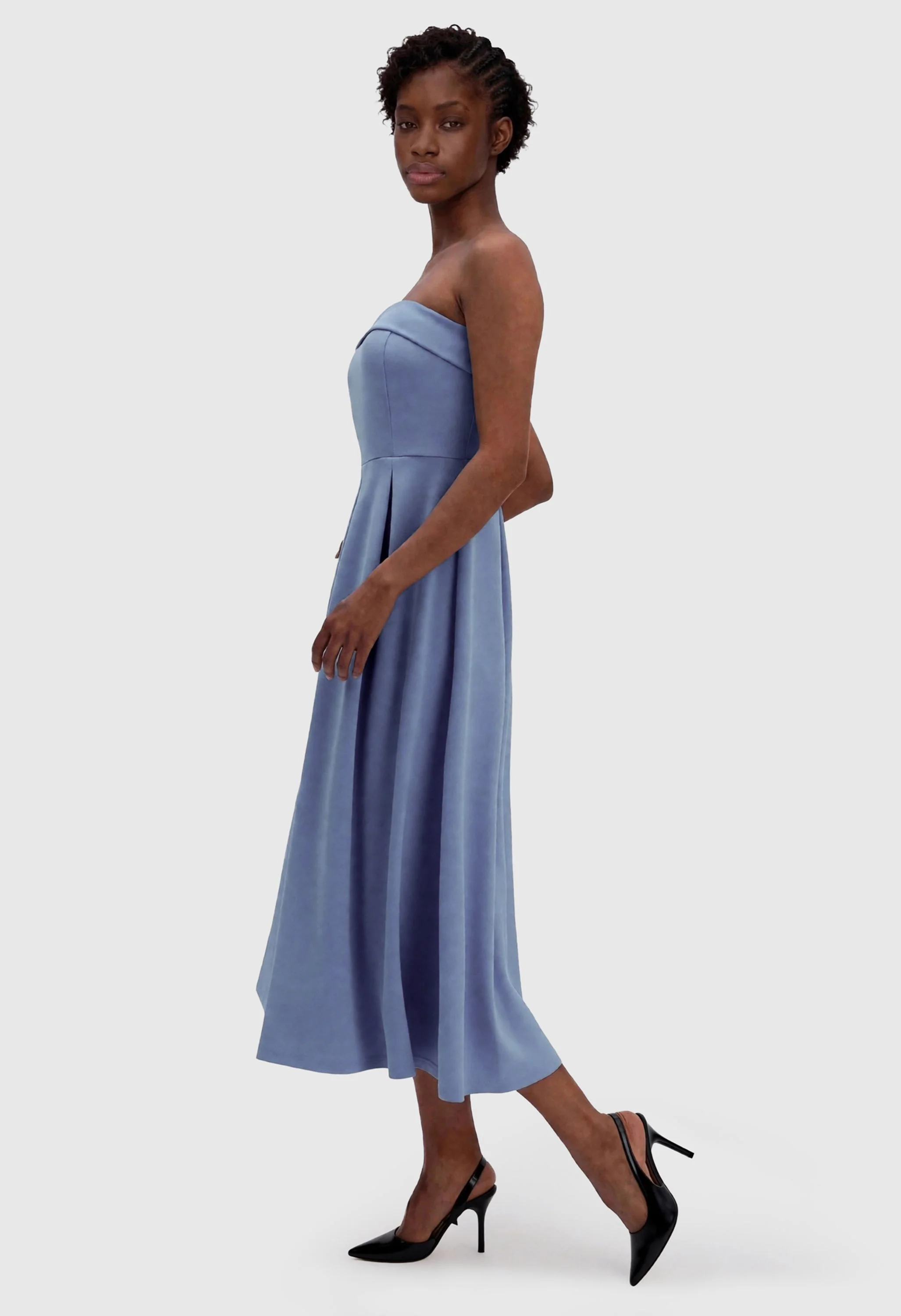 Women Summer Formal Elegant Strapless Midi Dress - Image 3