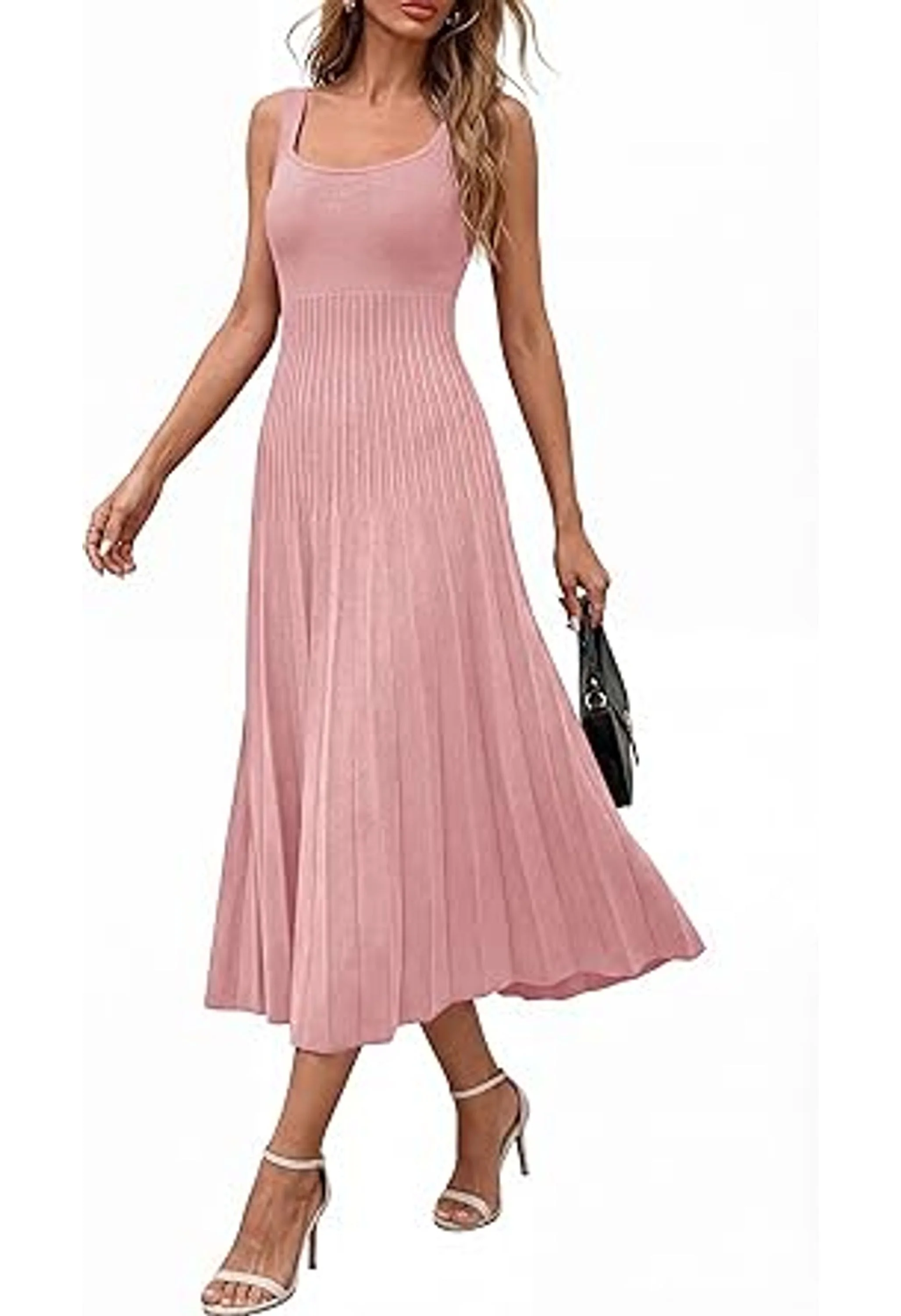 Women Summer Sleeveless Square Neck Midi Dress - Image 2