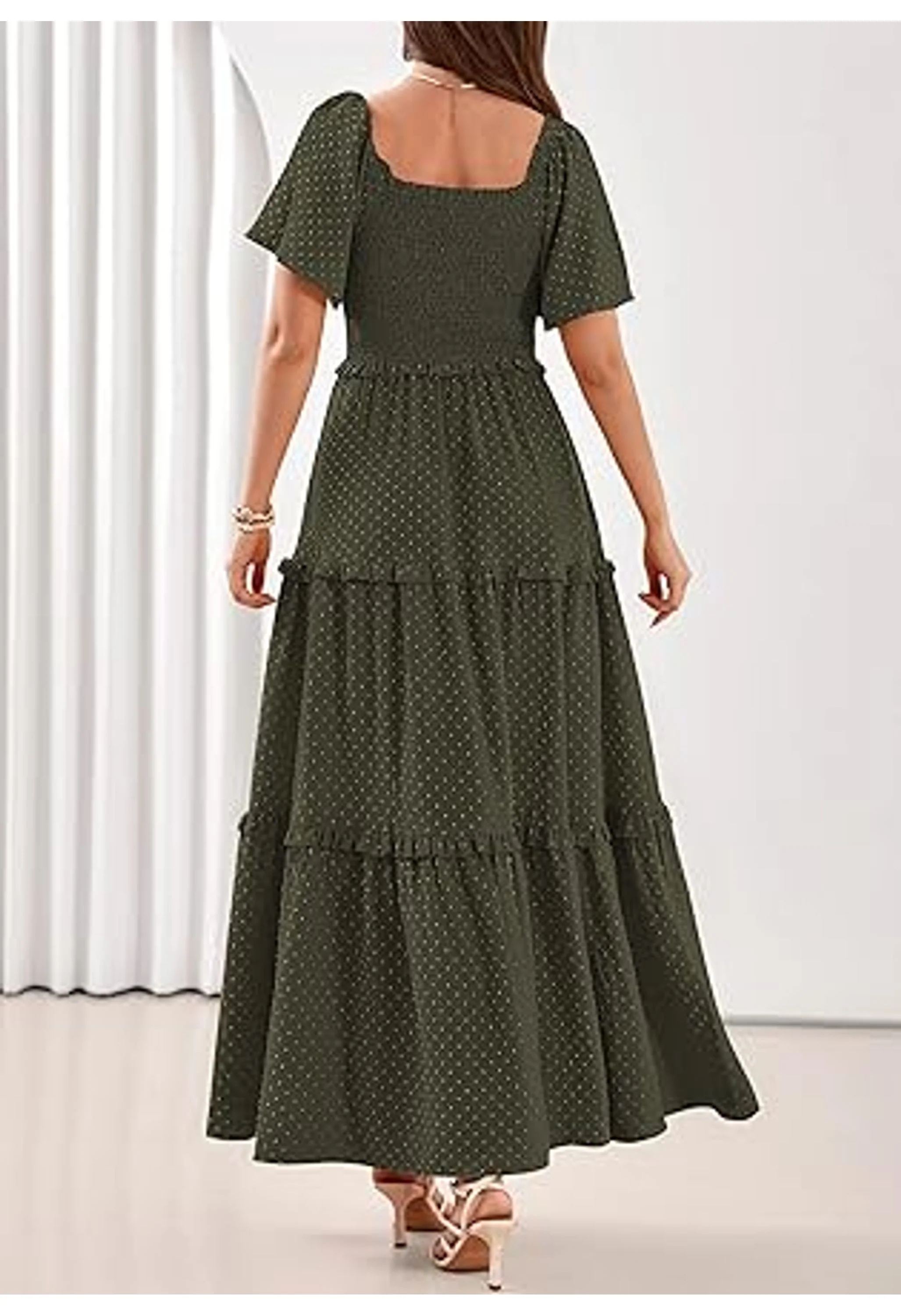 Women Summer Boho Swiss Dot Wedding Guest Dress - Image 3