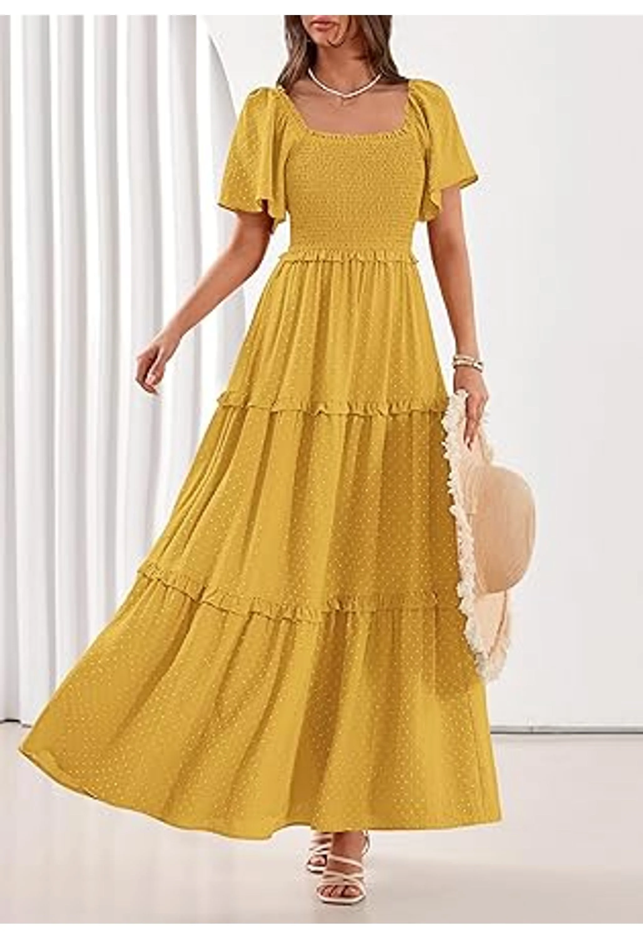 Women Summer Boho Swiss Dot Wedding Guest Dress - Image 2