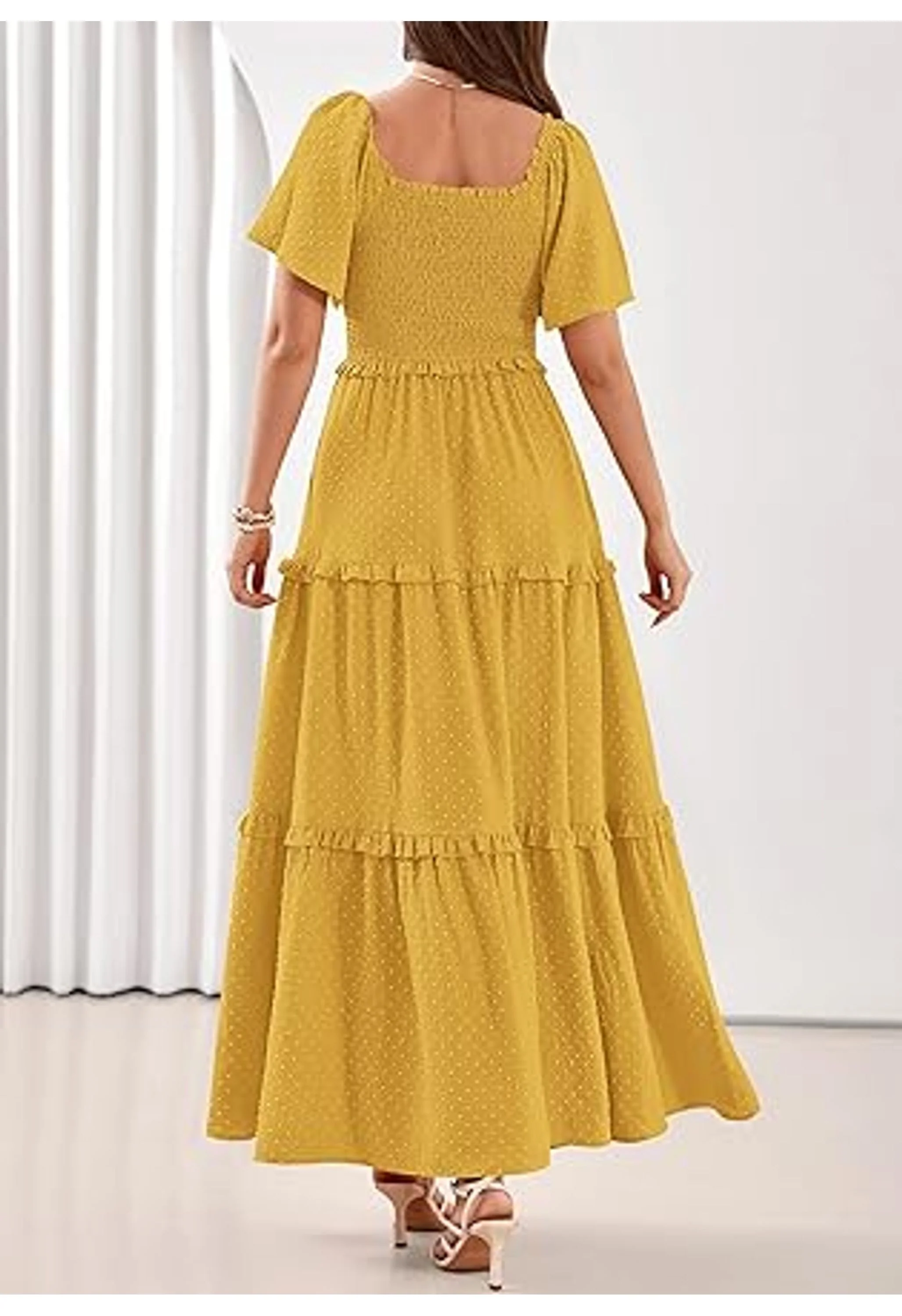 Women Summer Boho Swiss Dot Wedding Guest Dress - Image 3