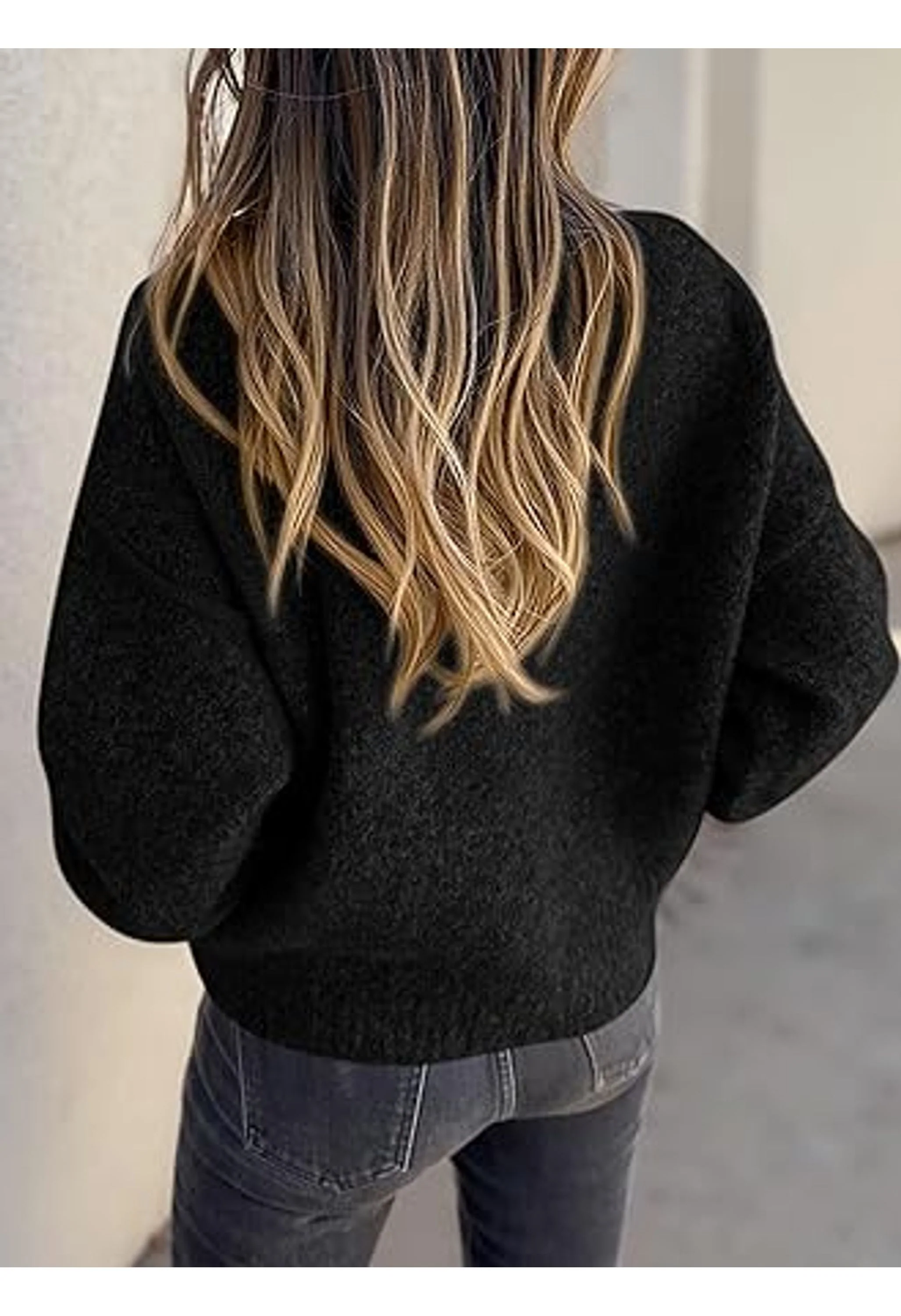Women's Button Down Oversized Chunky Knit Sweater - Image 3