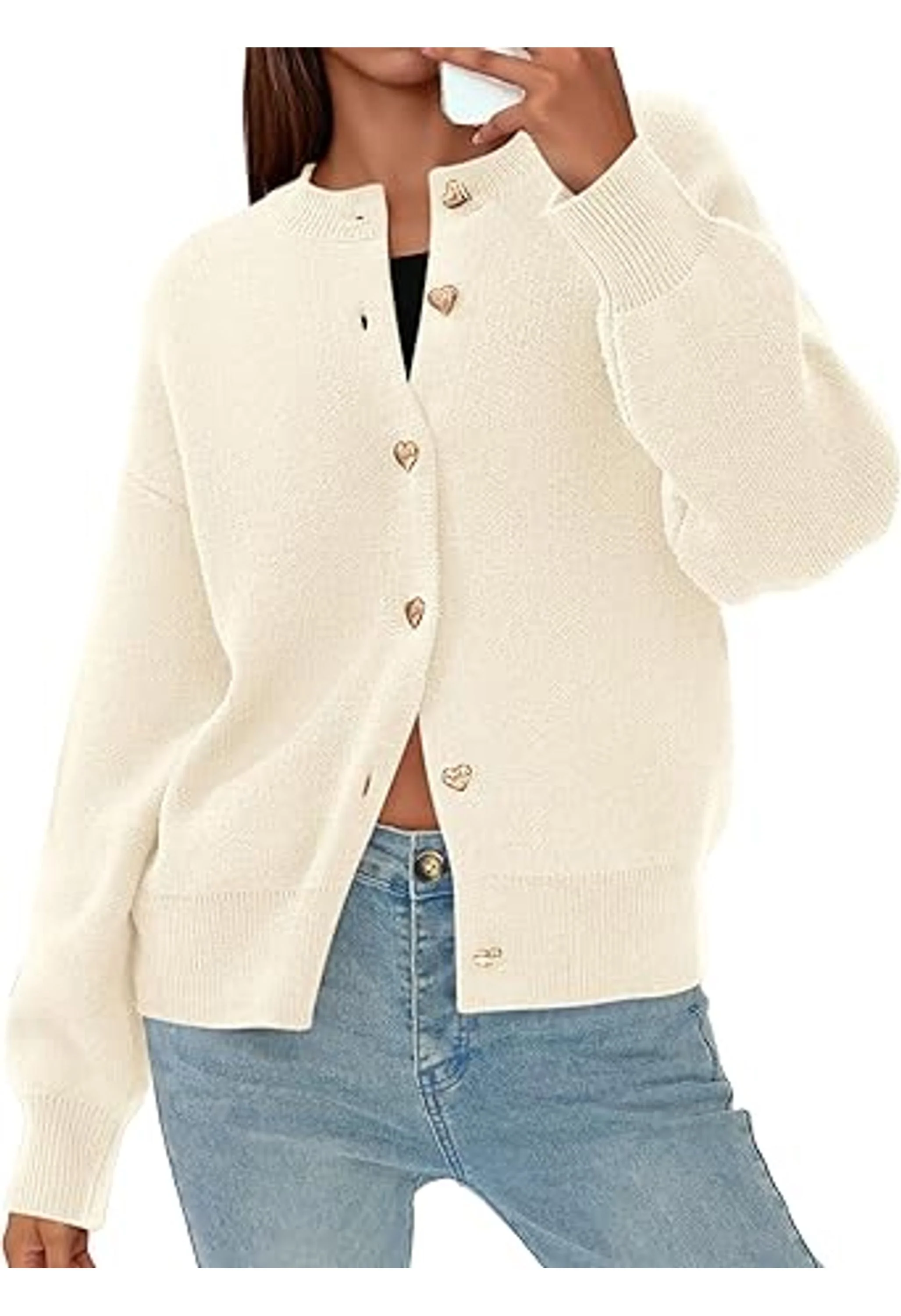 Women's Trendy Long Sleeve Open Front Button Down Jacket - Image 2