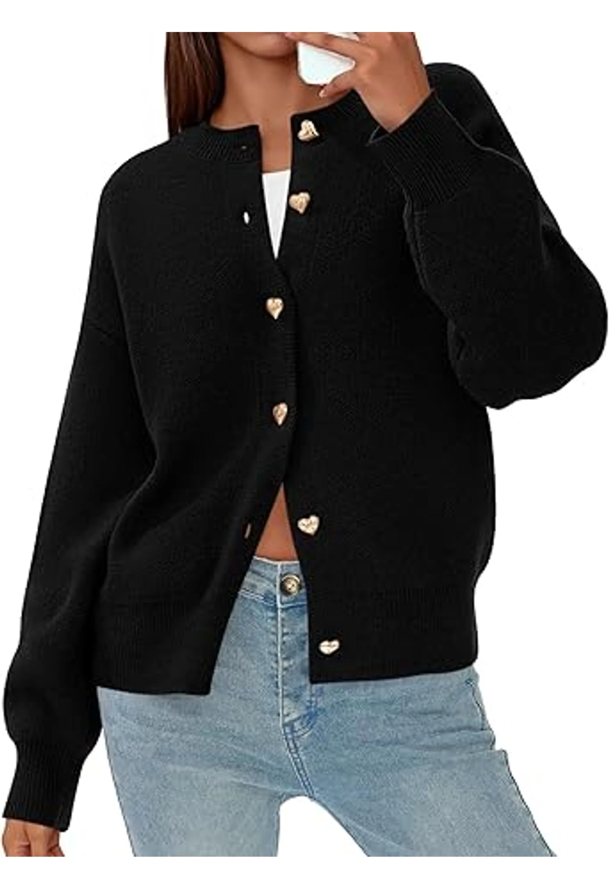 Women's Trendy Long Sleeve Open Front Button Down Jacket - Image 2