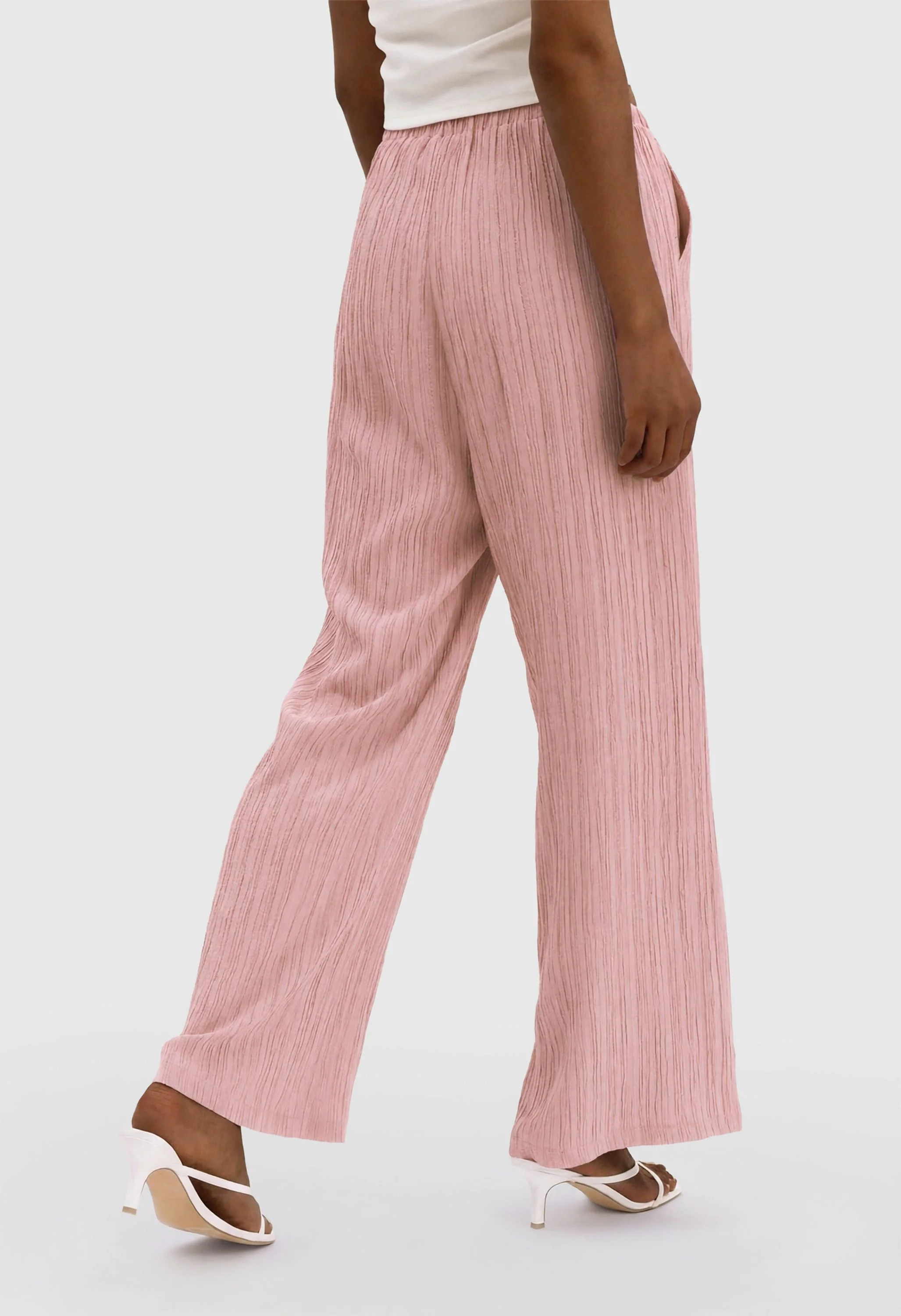 Women Palazzo Pants Summer High Waisted Drawstring - Image 2