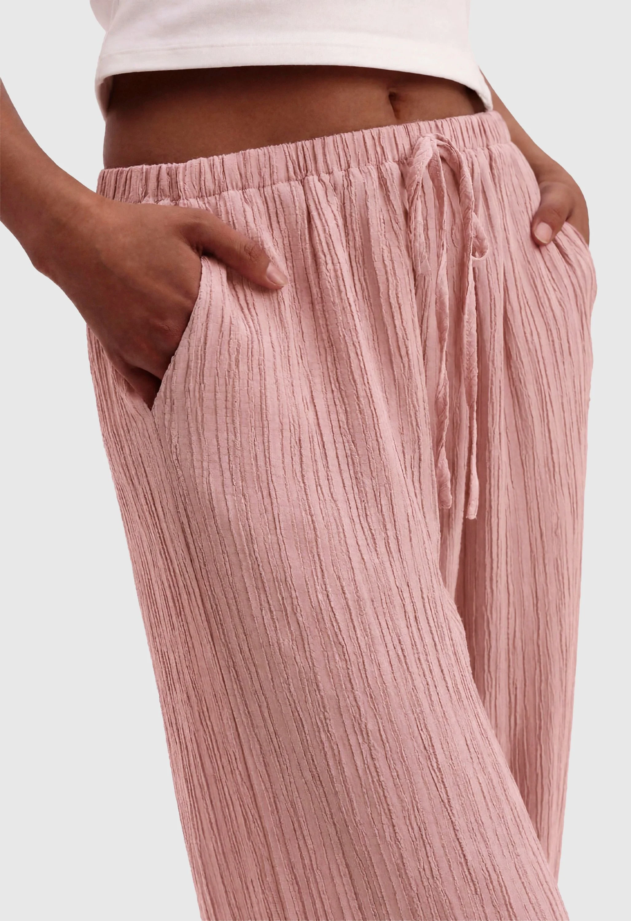 Women Palazzo Pants Summer High Waisted Drawstring - Image 7