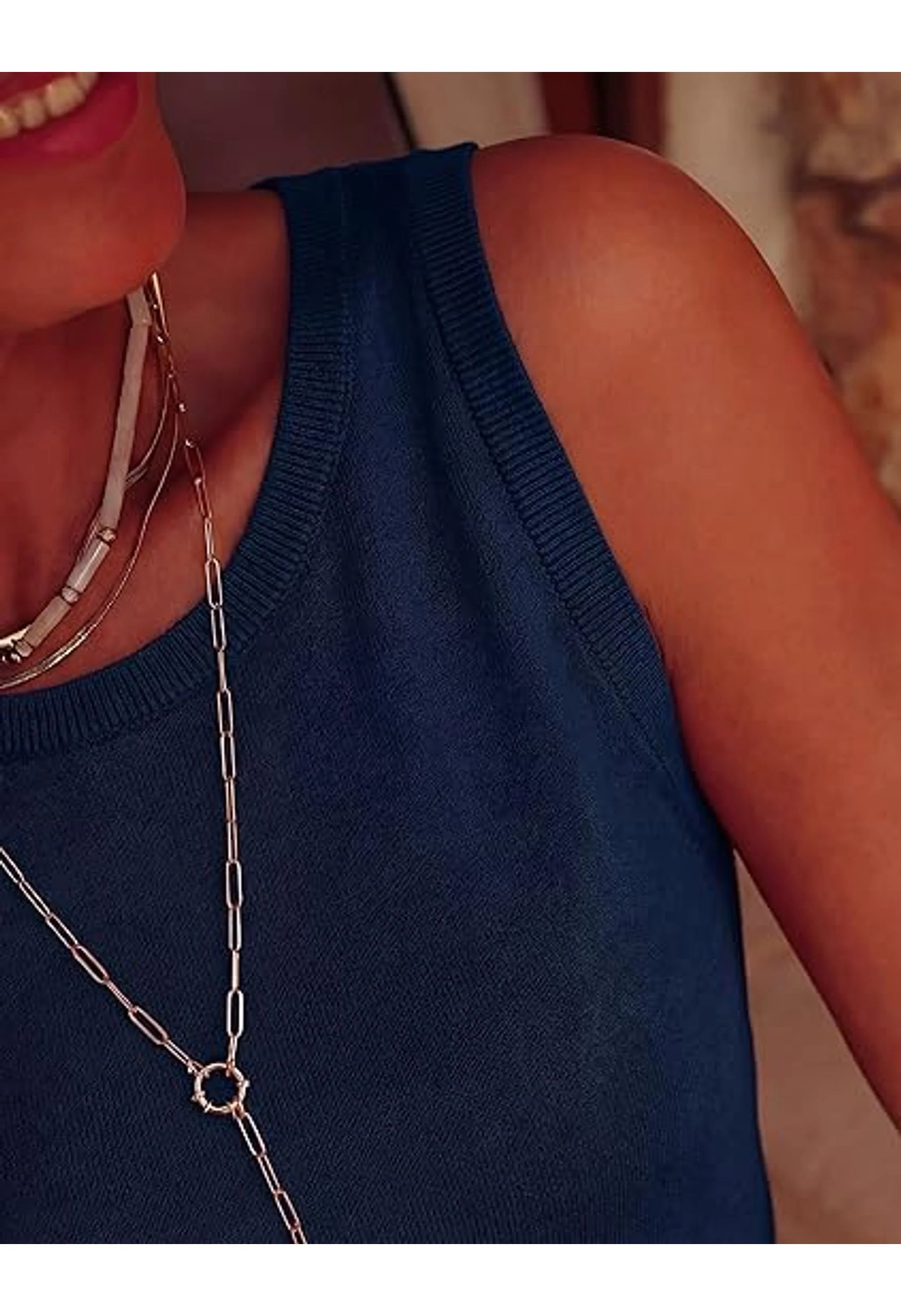 Women Summer Dressy Ribbed Tank Tops - Image 3