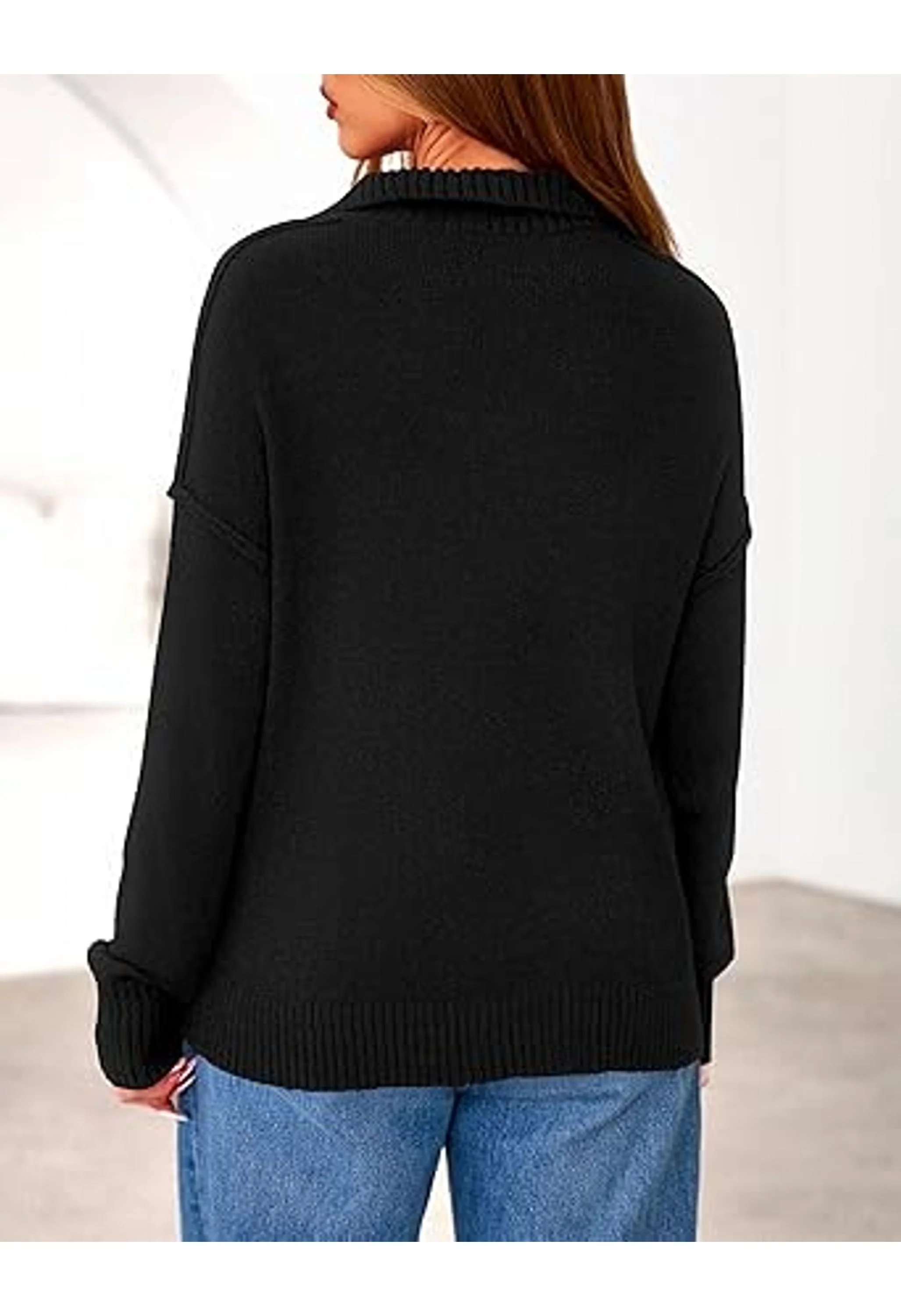 Women's Fall Quarter Zip Pullover Sweaters - Image 3