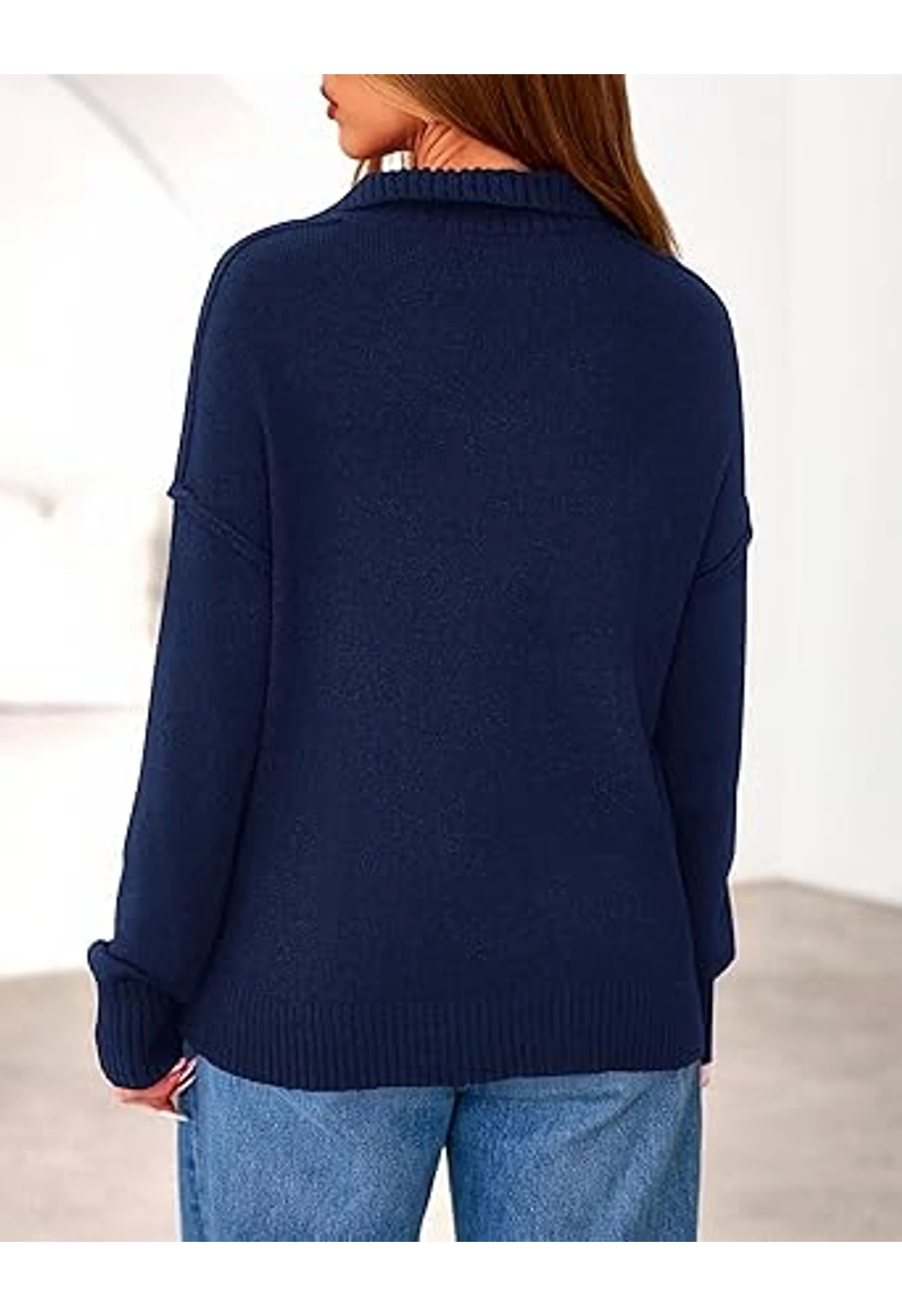 Women's Fall Quarter Zip Pullover Sweaters - Image 3