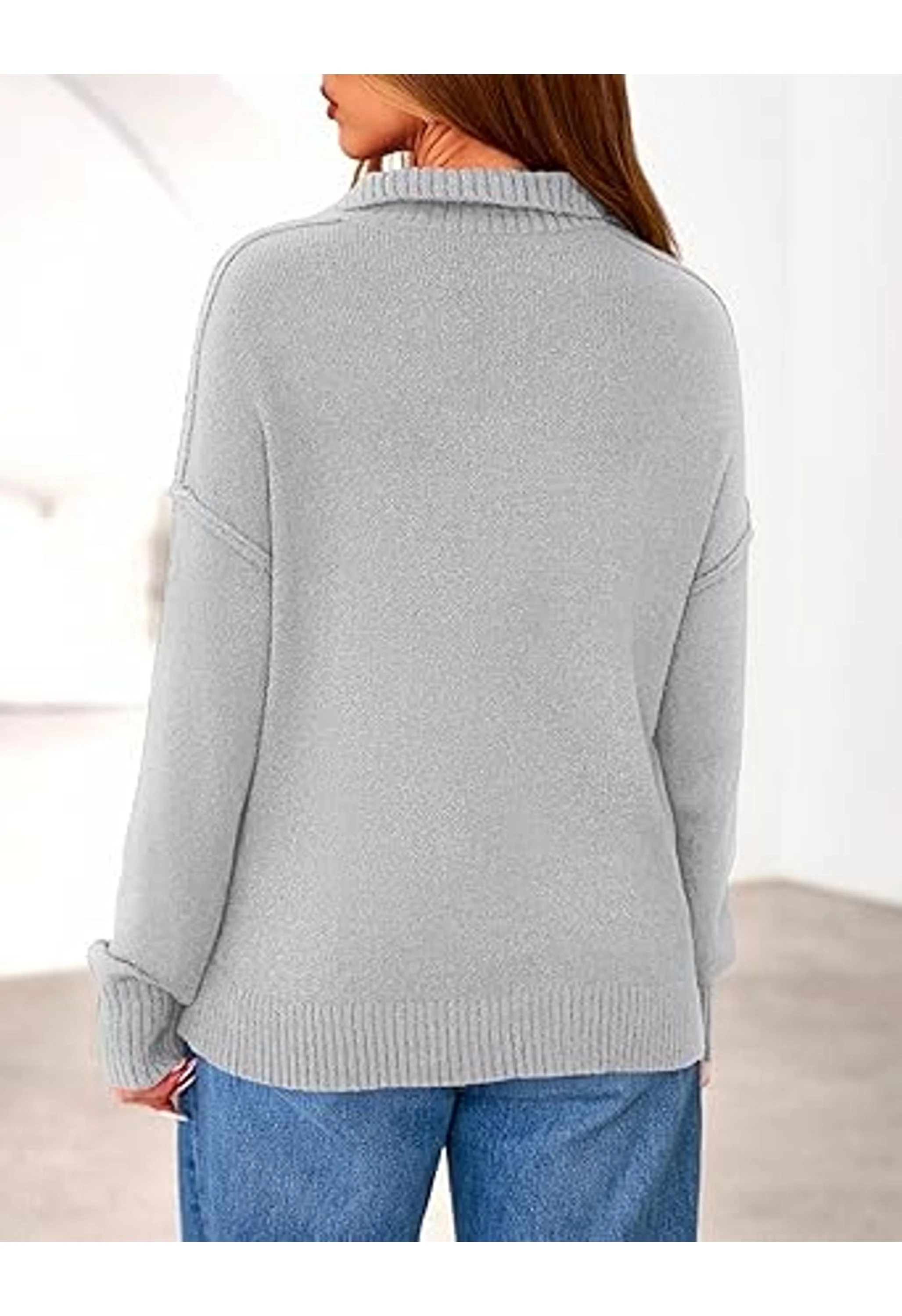 Women's Fall Quarter Zip Pullover Sweaters - Image 3