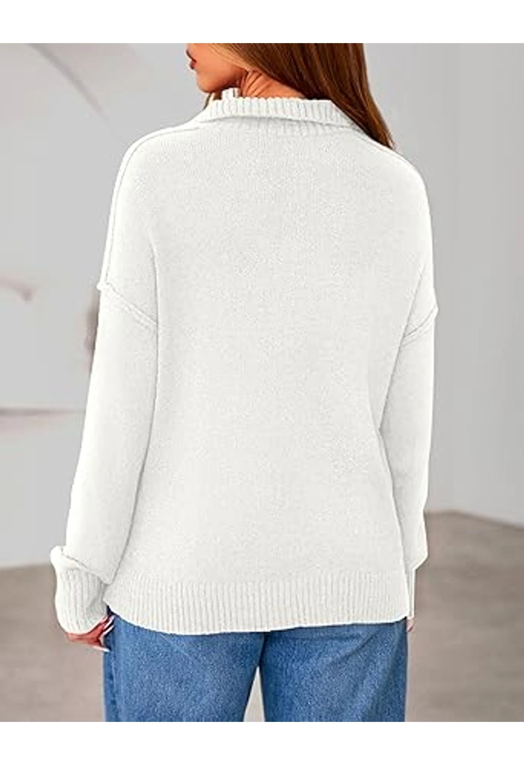 Women's Fall Quarter Zip Pullover Sweaters - Image 3