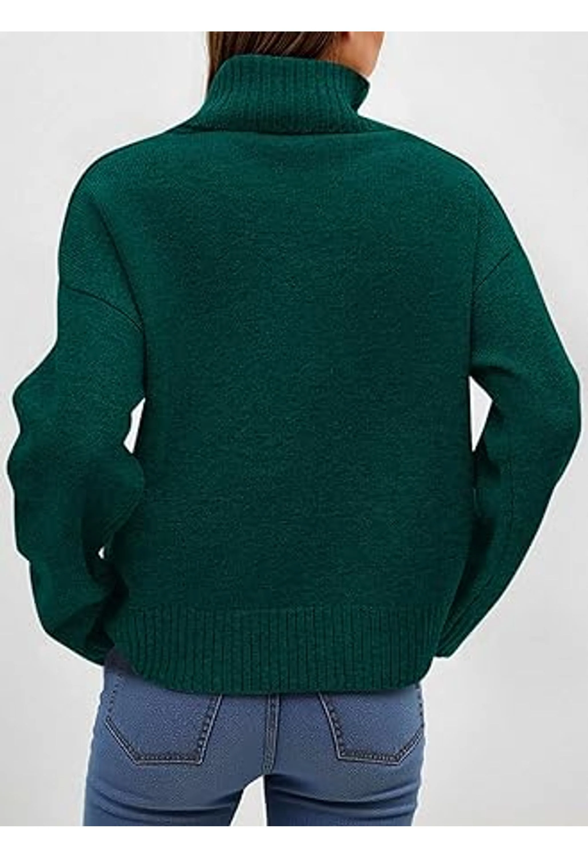 Women's Turtleneck Long Sleeve Sweater - Image 3
