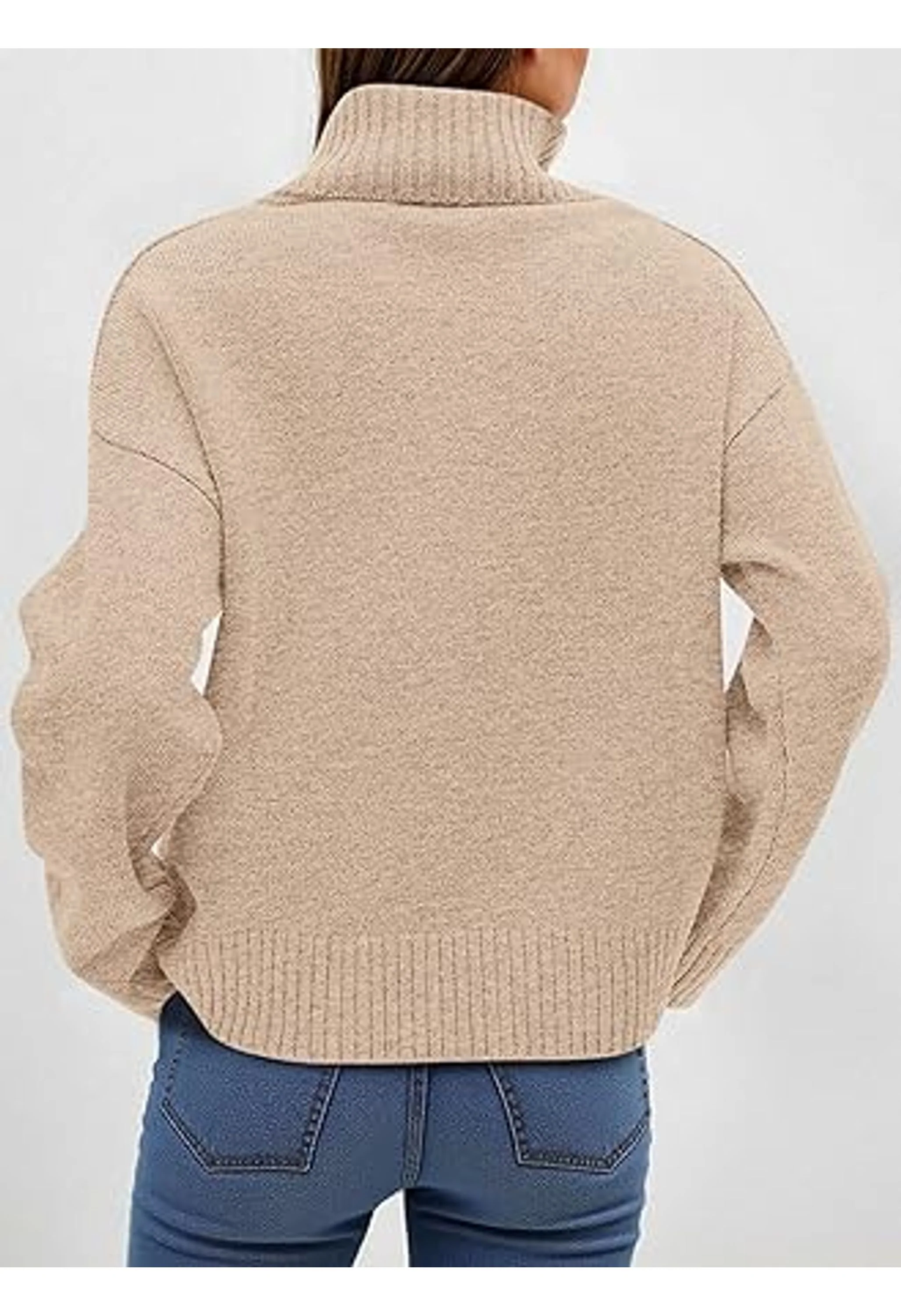 Women's Turtleneck Long Sleeve Sweater - Image 3